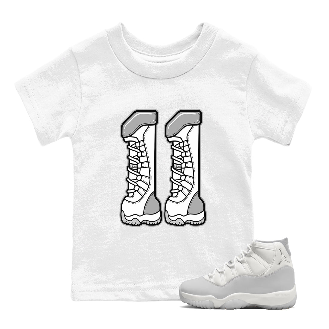 11s Grand Finale Sneaker match tees  Sneaker Tees To Match Jordan 11 Grand Finale Sneakers  Number 11 Kids Graphic T-Shirt White 1