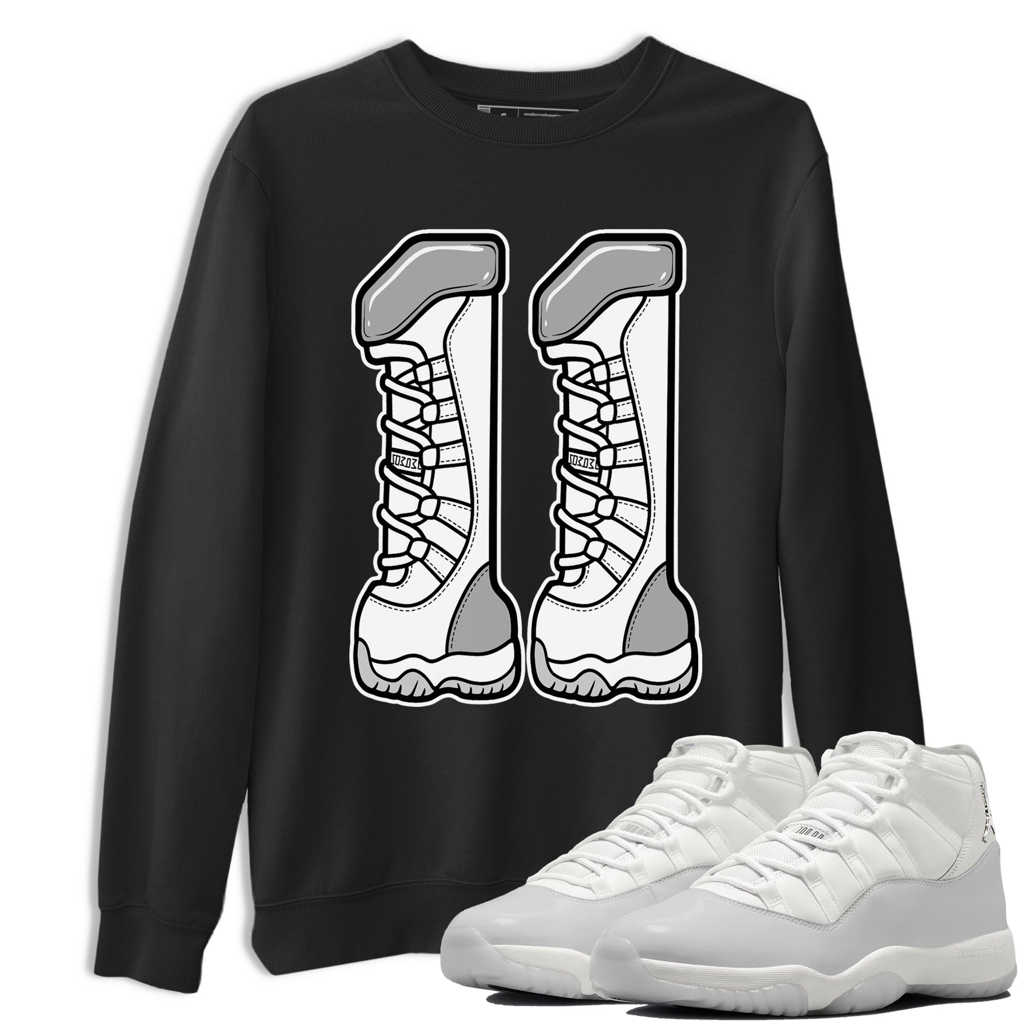 11s Grand Finale Sneaker match tees  Sneaker Tees To Match Jordan 11 Grand Finale Sneakers  Number 11 Graphic Tee Black 1