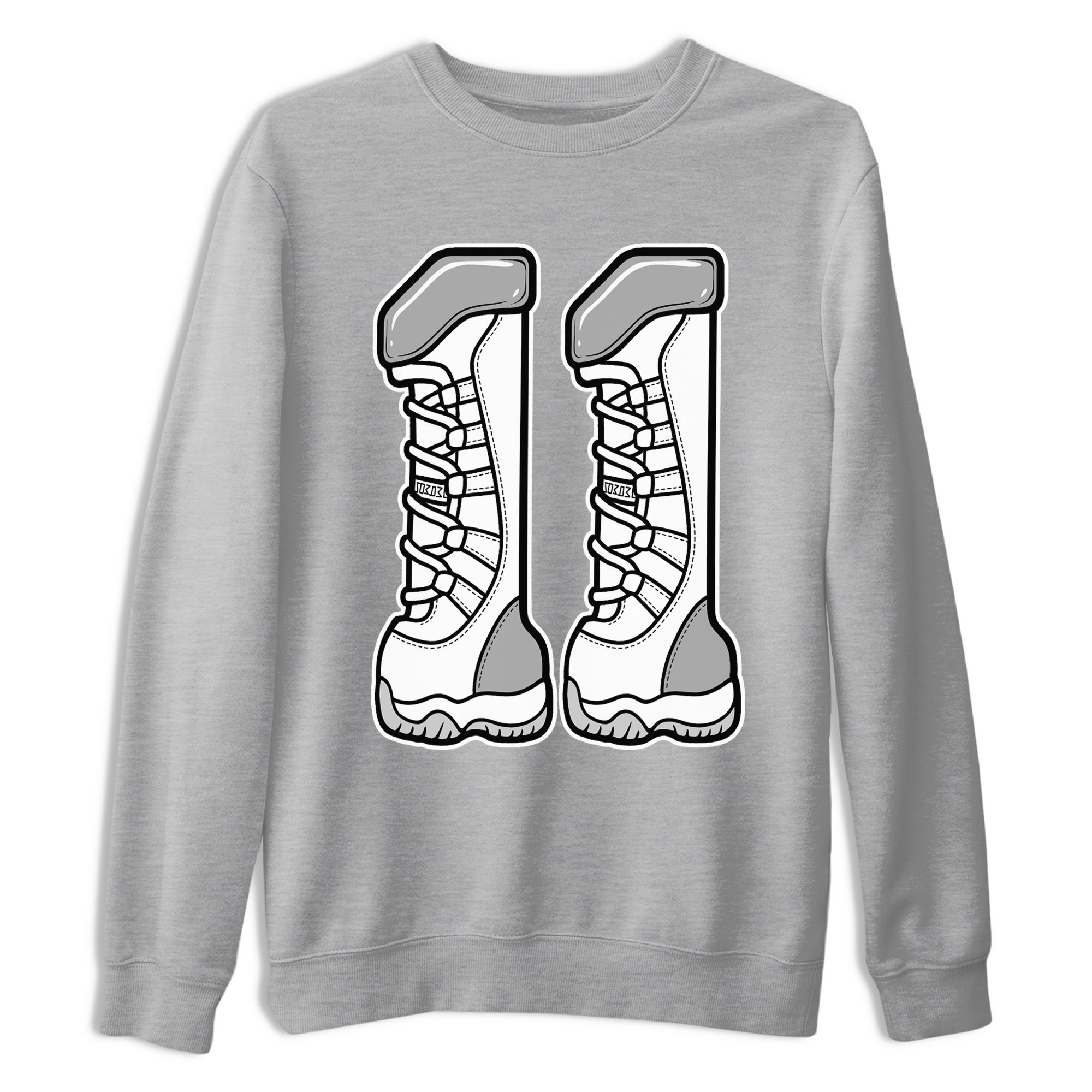 11s Grand Finale Sneaker match tees  Sneaker Tees To Match Jordan 11 Grand Finale Sneakers  Number 11 Graphic Tee Heather Grey 2