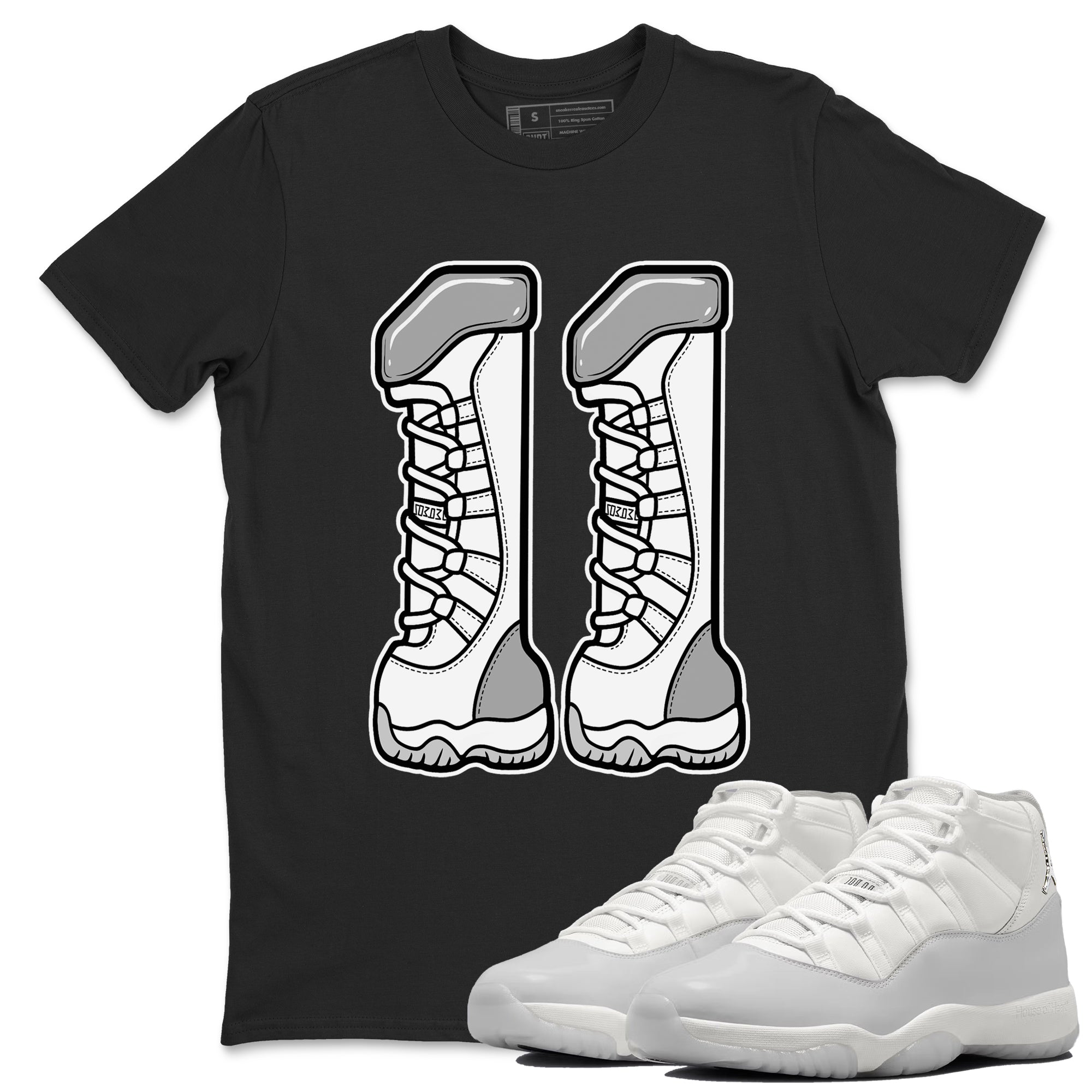 11s Grand Finale Sneaker match tees  Sneaker Tees To Match Jordan 11 Grand Finale Sneakers  Number 11 Graphic Tee Black 1