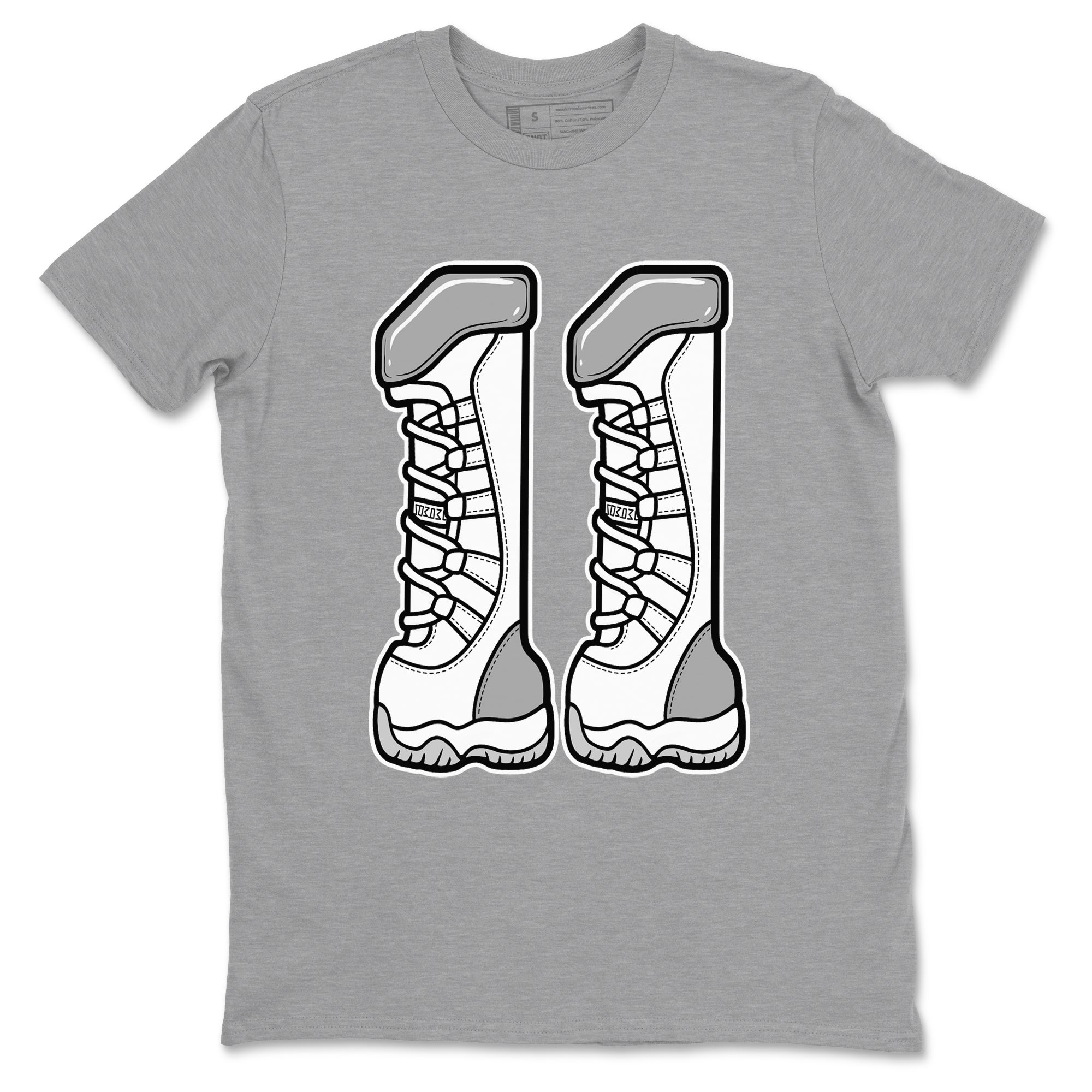 11s Grand Finale Sneaker match tees  Sneaker Tees To Match Jordan 11 Grand Finale Sneakers  Number 11 Graphic Tee Heather Grey 2