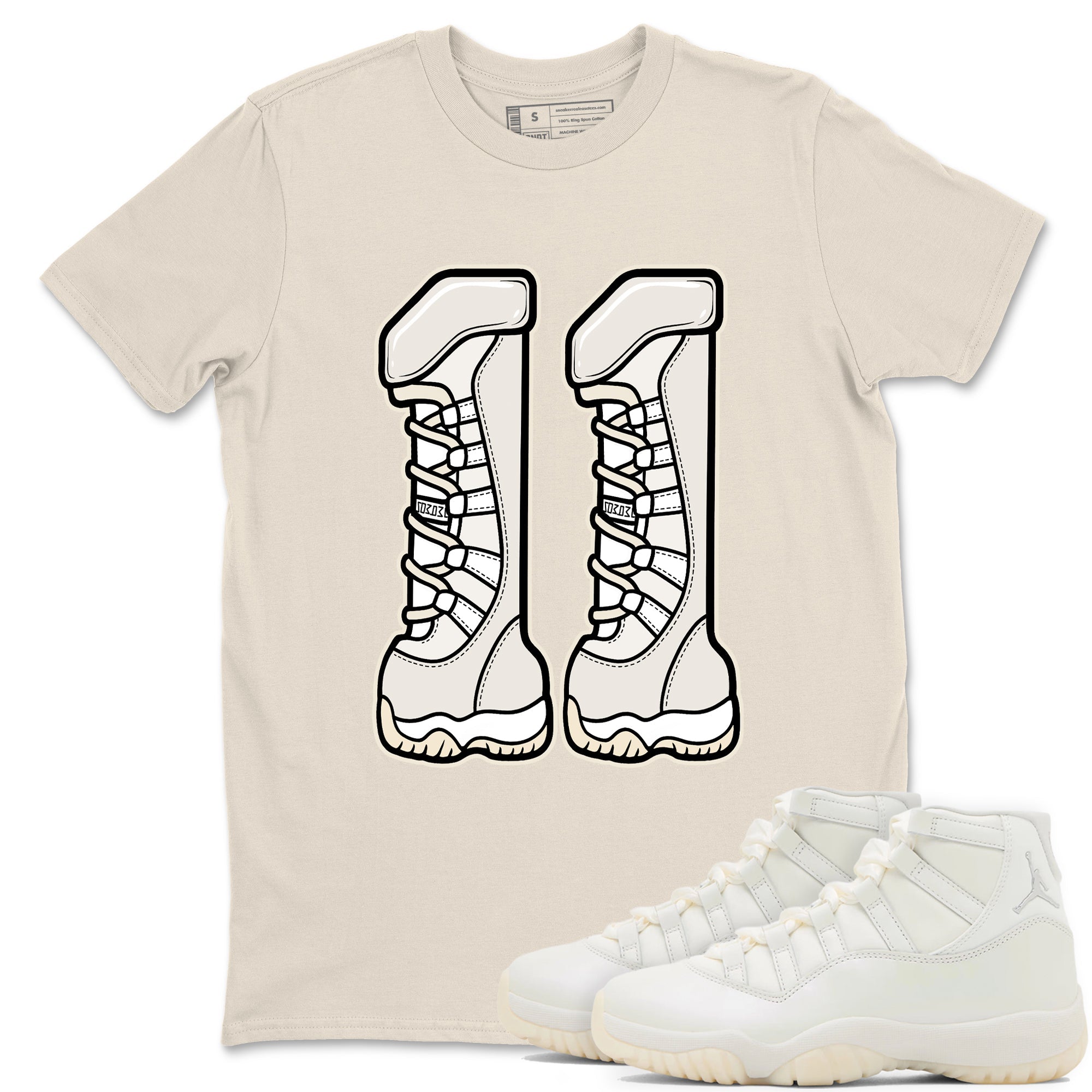 11s Grand Finale Sneaker match tees  Sneaker Tees To Match Jordan 11 Grand Finale Sneakers  Number 11 Graphic Tee Natural 1
