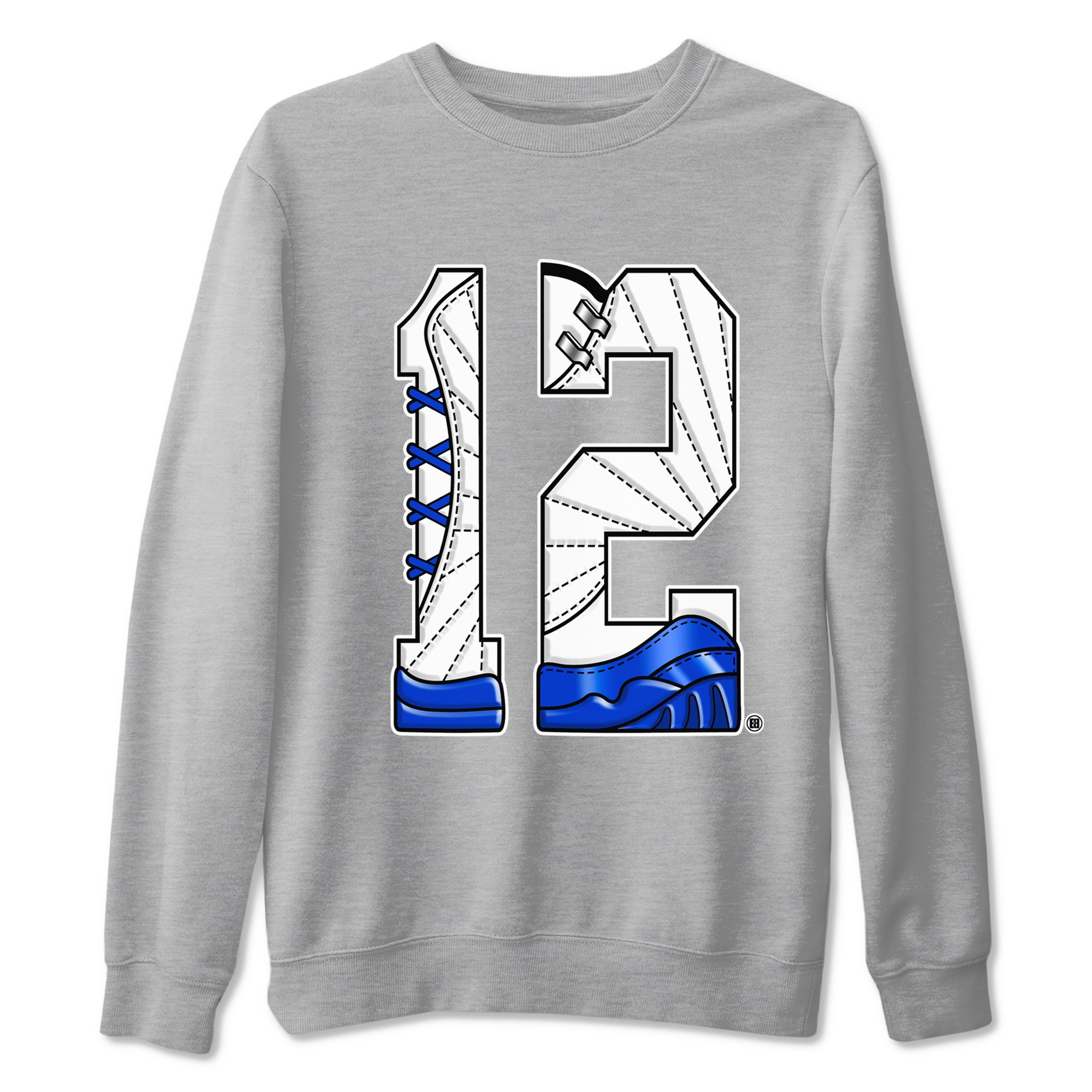 AJ12 Blueberry shirts to match jordans Number 12 sneaker match tees Air Jordan 12 Blueberry Drip Gear Zone streetwear brand Heather Grey 2 unisex cotton tee