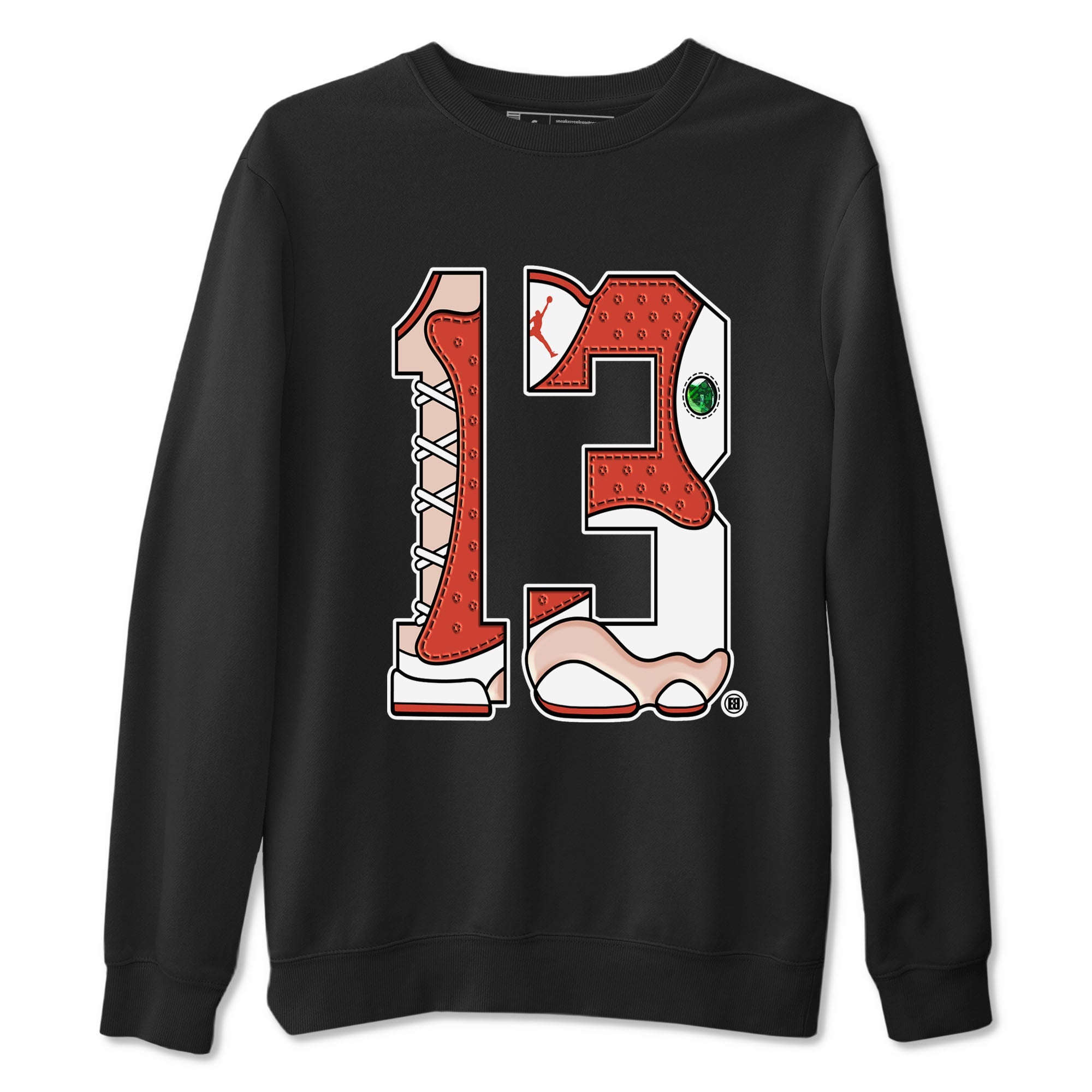 AJ13 Dune Red shirts to match jordans Number 13 sneaker match tees Air Jordan 13 Dune Red Drip Gear Zone streetwear brand Black 2 unisex cotton tee