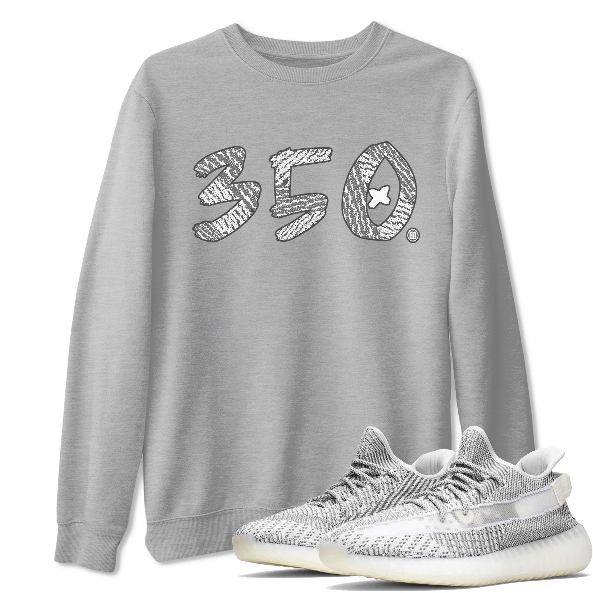 Yeezy Boost 350 Static shirt to match jordans Number 350 sneaker tees Yeezy 350 Static Drip Gear Zone Sneaker Matching Clothing Brand Unisex Sneaker Tee Heather Grey 1 T-Shirt