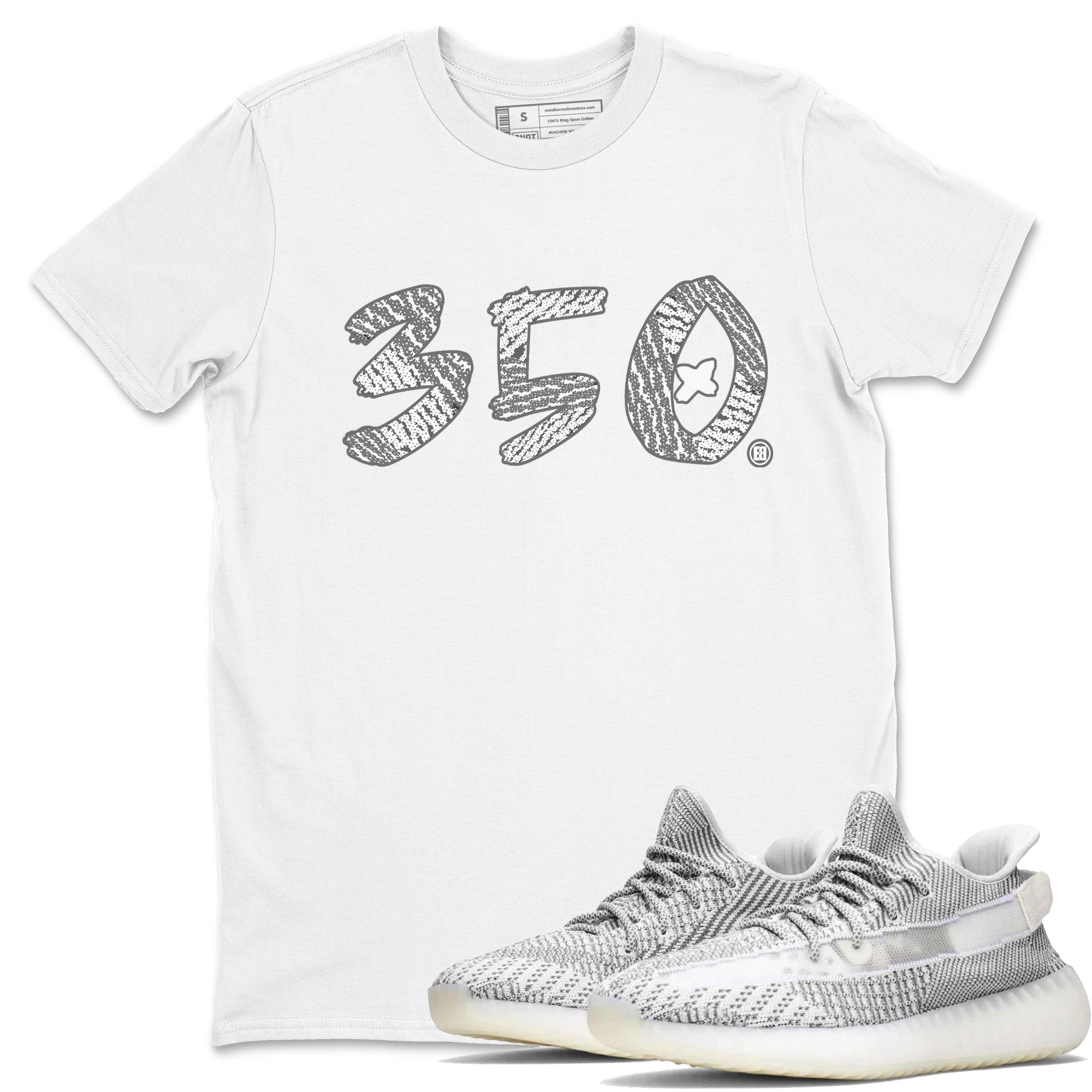 Yeezy Boost 350 Static shirt to match jordans Number 350 sneaker tees Yeezy 350 Static Drip Gear Zone Sneaker Matching Clothing Brand Unisex Sneaker Tee White 1 T-Shirt