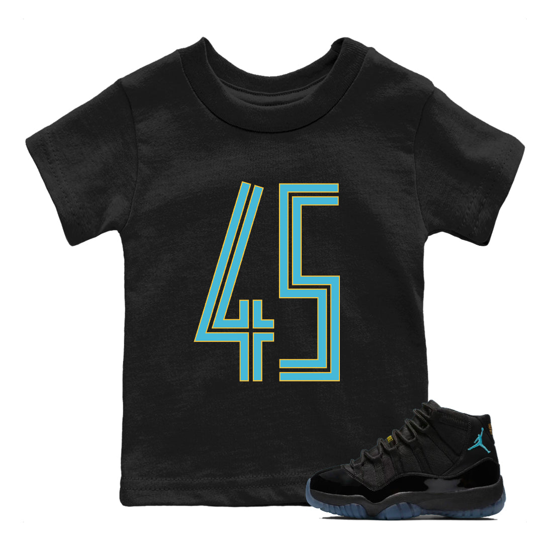 Sneaker Threads  Sneaker Tees To Match Air Jordan 11 Retro Gamma  Number 45 Youth Graphic Tee Black 1. Perfect for Jordan releases 2025 colorways.