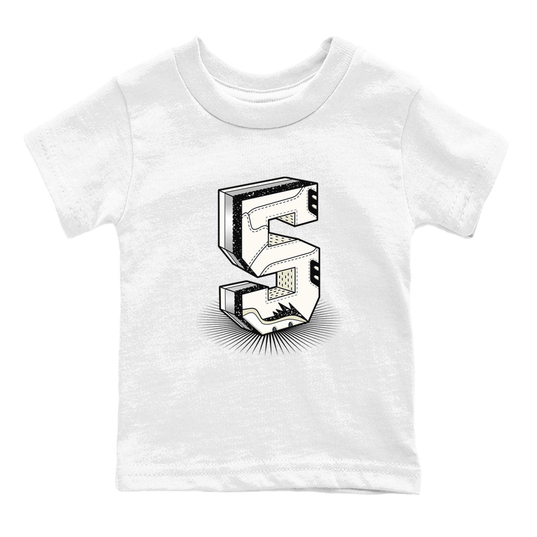 Air Jordan 5 Sail shirt to match jordans Number Statue sneaker tees Jordan 5 SE Sail Streetwear Brand Drip Gear Zone baby toddler White 2 cotton Shirt