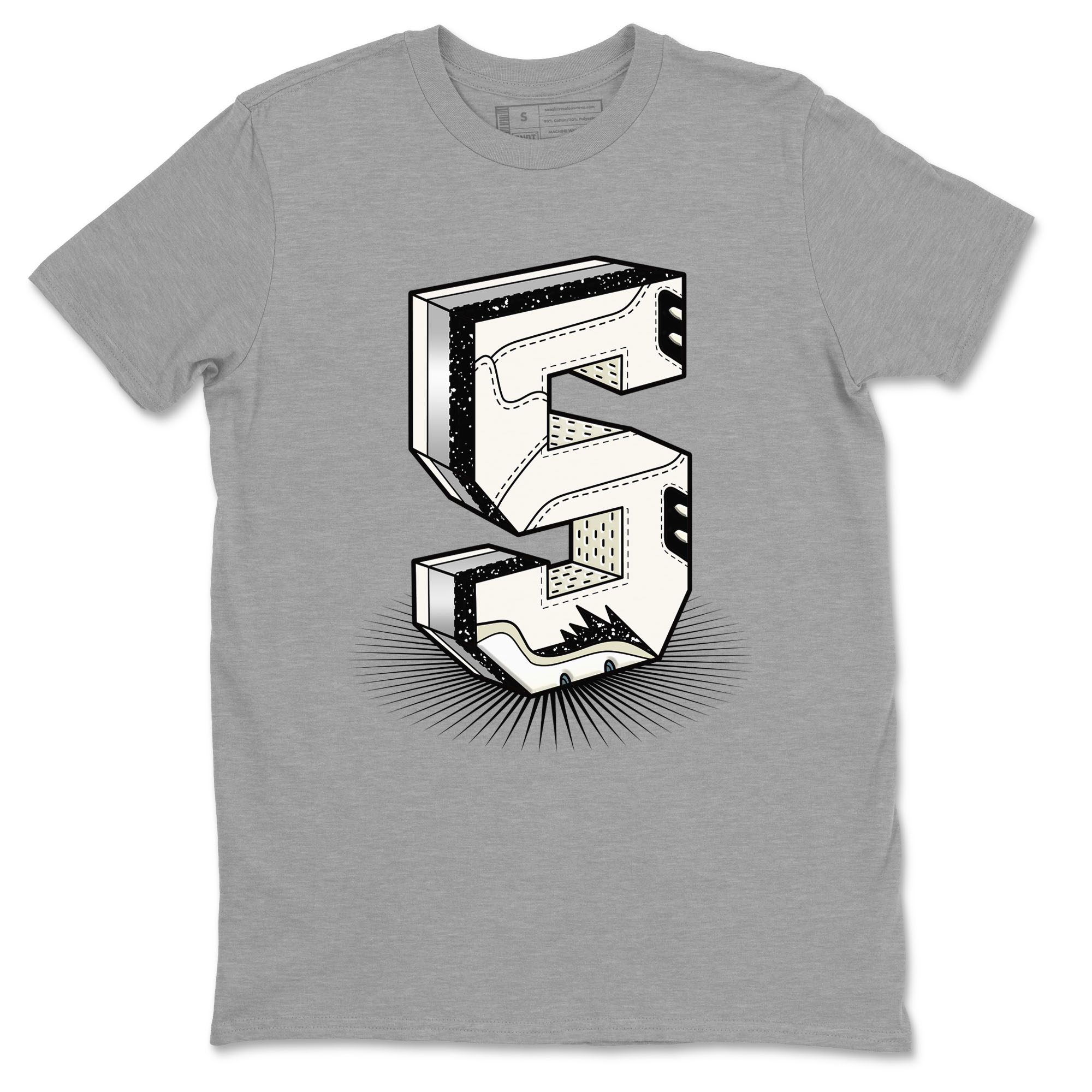 Air Jordan 5 Sail shirt to match jordans Number Statue sneaker tees Jordan 5 SE Sail Streetwear Brand Drip Gear Zone unisex cotton Heather Grey 2 crew neck shirt