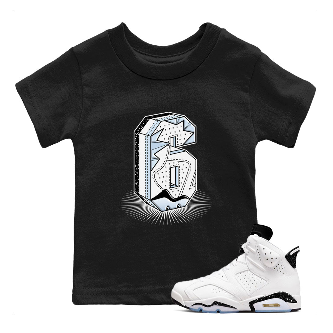 6s Reverse Cookies shirt to match jordans Number Statue sneaker tees Air Jordan 6 Reverse Cookies Drip Gear Zone baby toddler Black 1 cotton Shirt