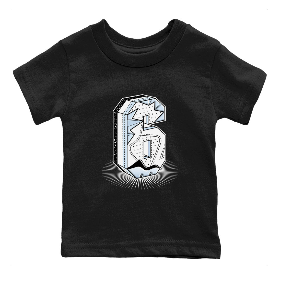 6s White Black shirt to match jordans Number Statue sneaker tees Air Jordan 6 White Black Drip Gear Zone baby toddler Black 2 cotton Shirt