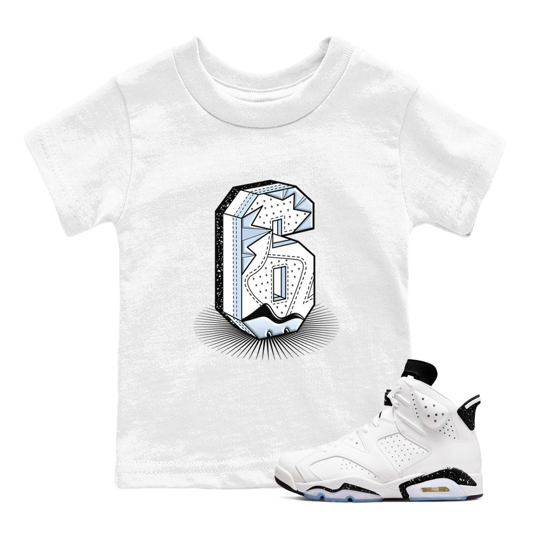 6s Reverse Cookies shirt to match jordans Number Statue sneaker tees Air Jordan 6 Reverse Cookies Drip Gear Zone baby toddler White 1 cotton Shirt