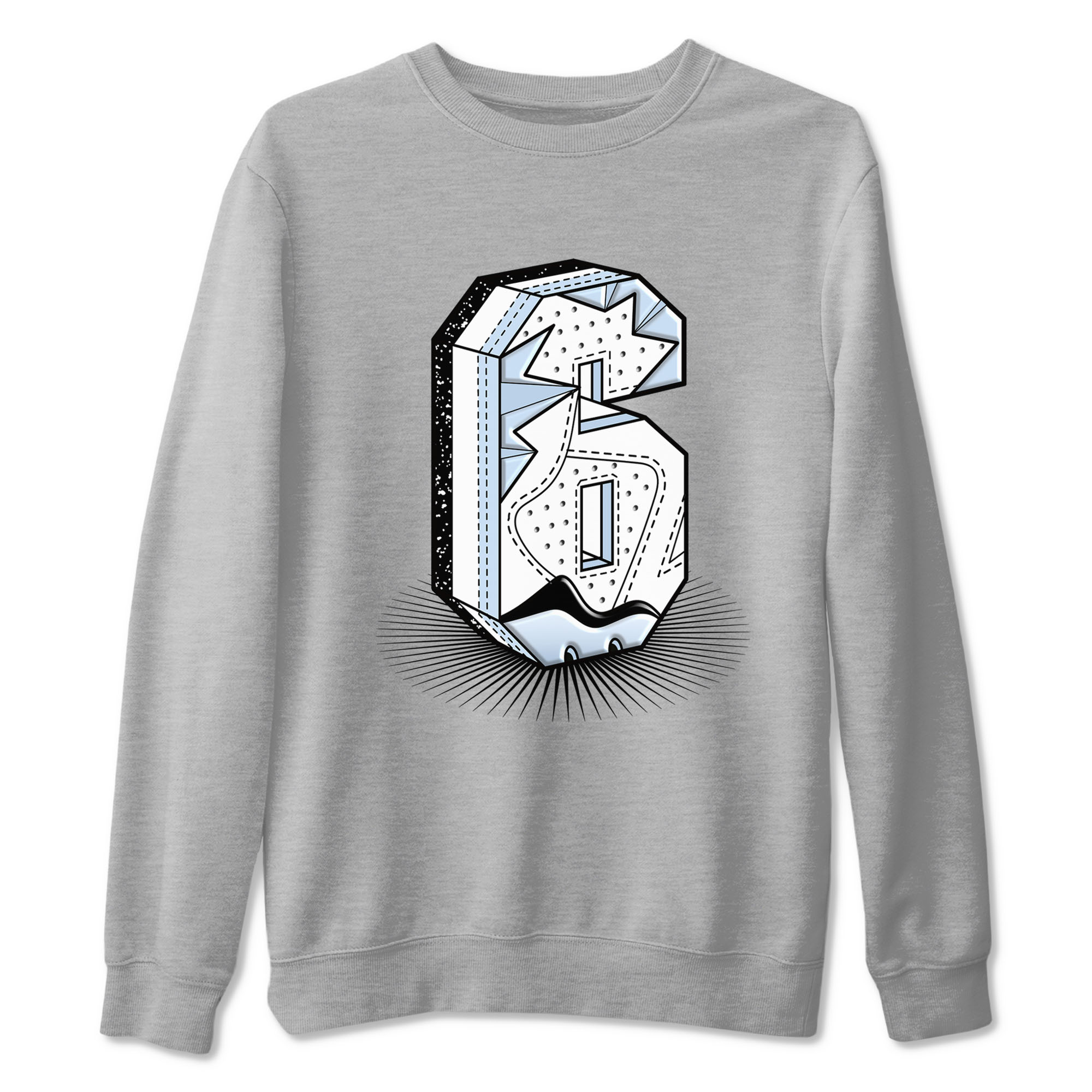 6s White Black shirt to match jordans Number Statue sneaker tees Air Jordan 6 White Black Drip Gear Zone unisex cotton Heather Grey 2 crew neck shirt