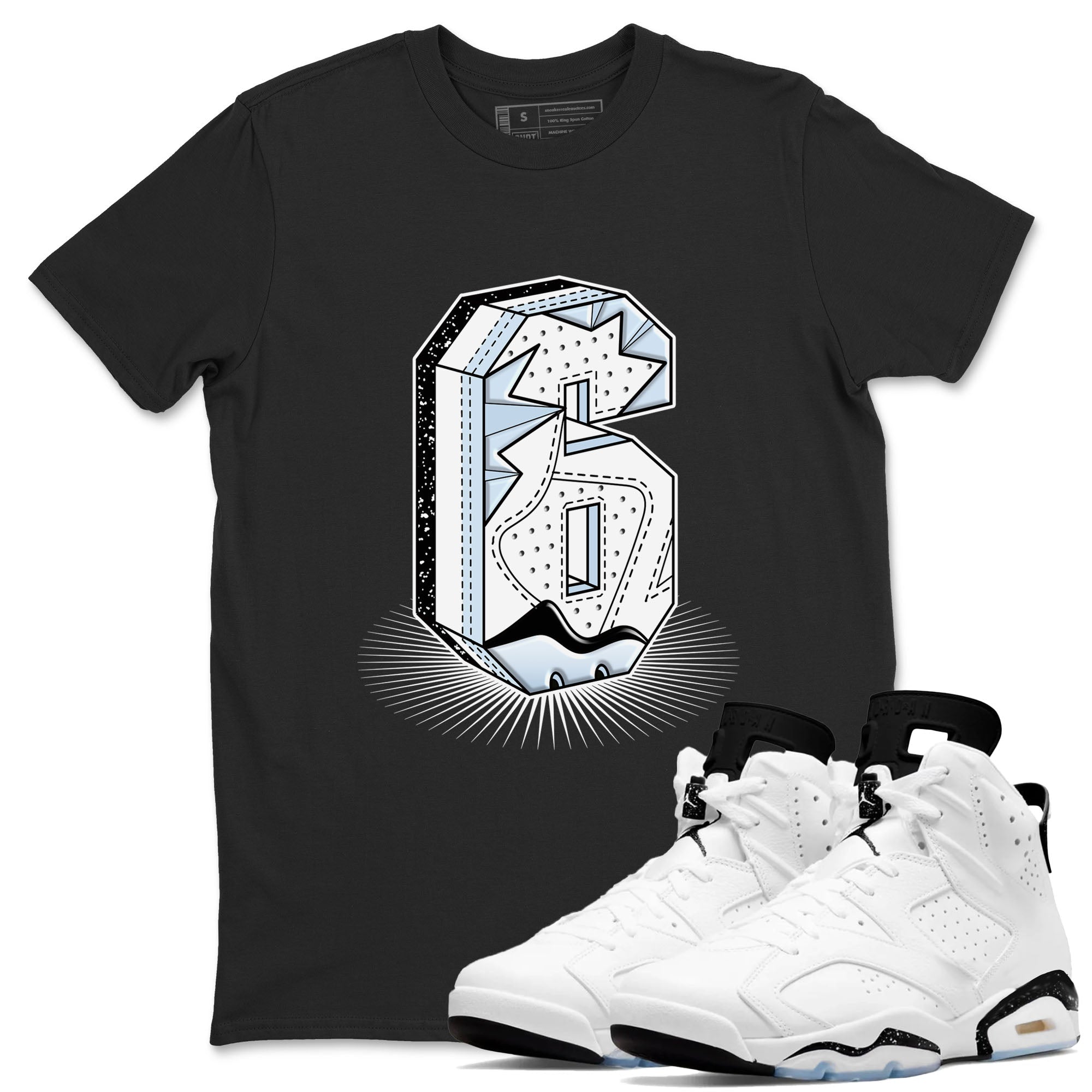 6s Reverse Cookies shirt to match jordans Number Statue sneaker tees Air Jordan 6 Reverse Cookies Drip Gear Zone unisex cotton Black 1 crew neck shirt