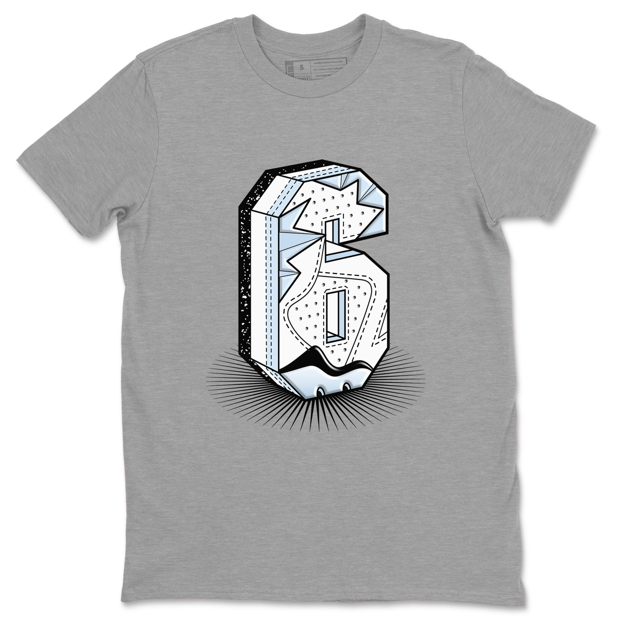 6s White Black shirt to match jordans Number Statue sneaker tees Air Jordan 6 White Black Drip Gear Zone unisex cotton Heather Grey 2 crew neck shirt