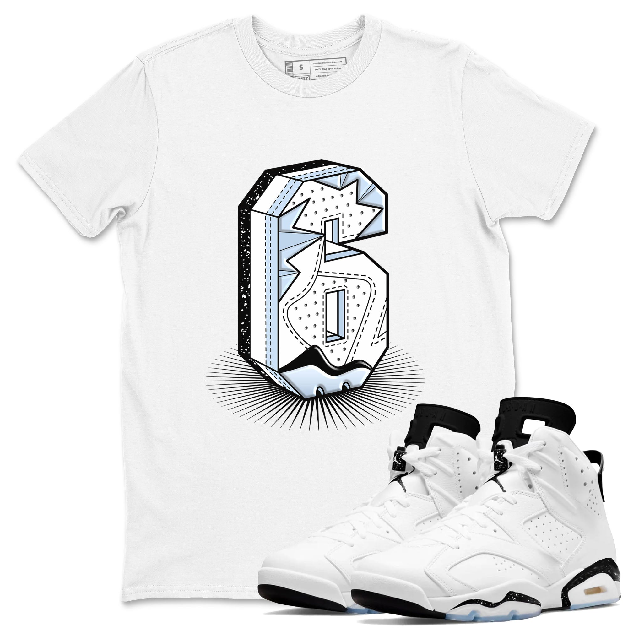 6s Reverse Cookies shirt to match jordans Number Statue sneaker tees Air Jordan 6 Reverse Cookies Drip Gear Zone unisex cotton White 1 crew neck shirt