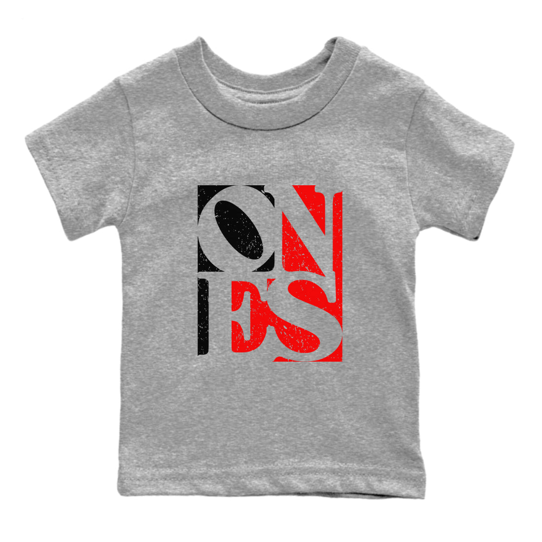 Air Jordan 1 High OG Black Toe Reimagined shirts to match jordans Ones sneaker match tees 1s Black Toe Reimagined Sneaker Shirts Drip Gear Zone streetwear brand Baby and Youth Heather Grey 2 cotton tee