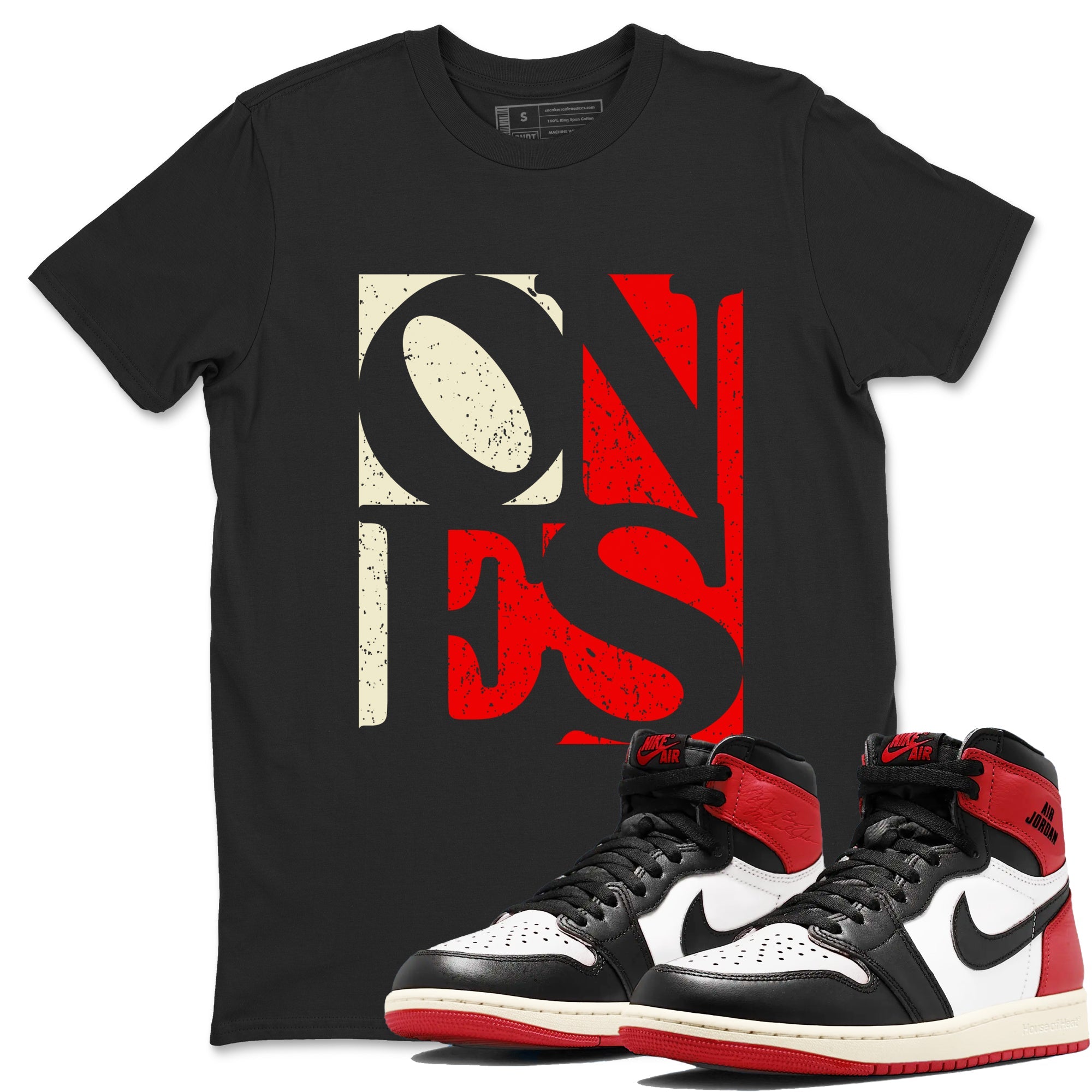 Air Jordan 1 High OG Black Toe Reimagined shirts to match jordans Ones sneaker match tees 1s Black Toe Reimagined Sneaker Shirts Drip Gear Zone streetwear brand Black 1 unisex cotton tee