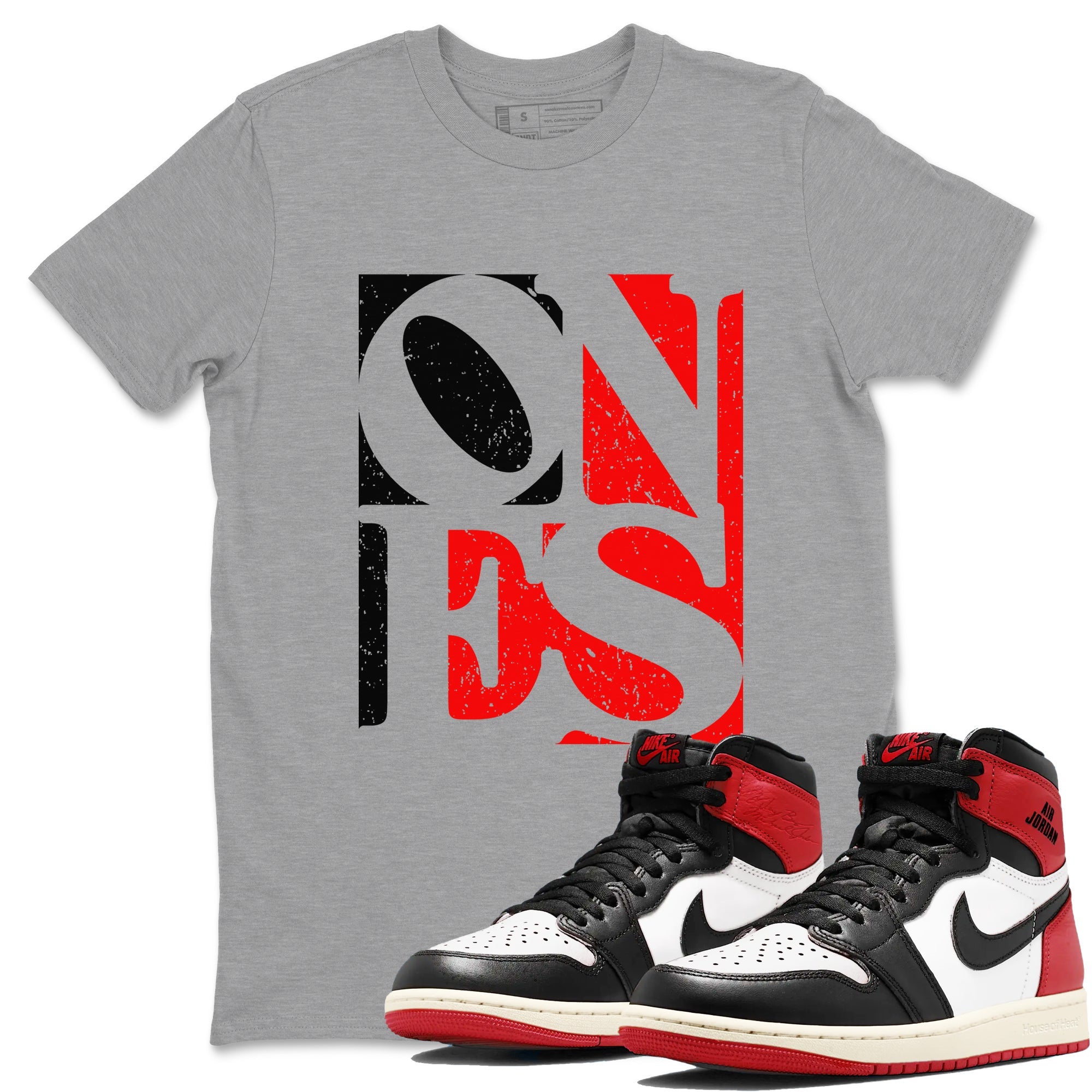 Air Jordan 1 High OG Black Toe Reimagined shirts to match jordans Ones sneaker match tees 1s Black Toe Reimagined Sneaker Shirts Drip Gear Zone streetwear brand Heather Grey 1 unisex cotton tee