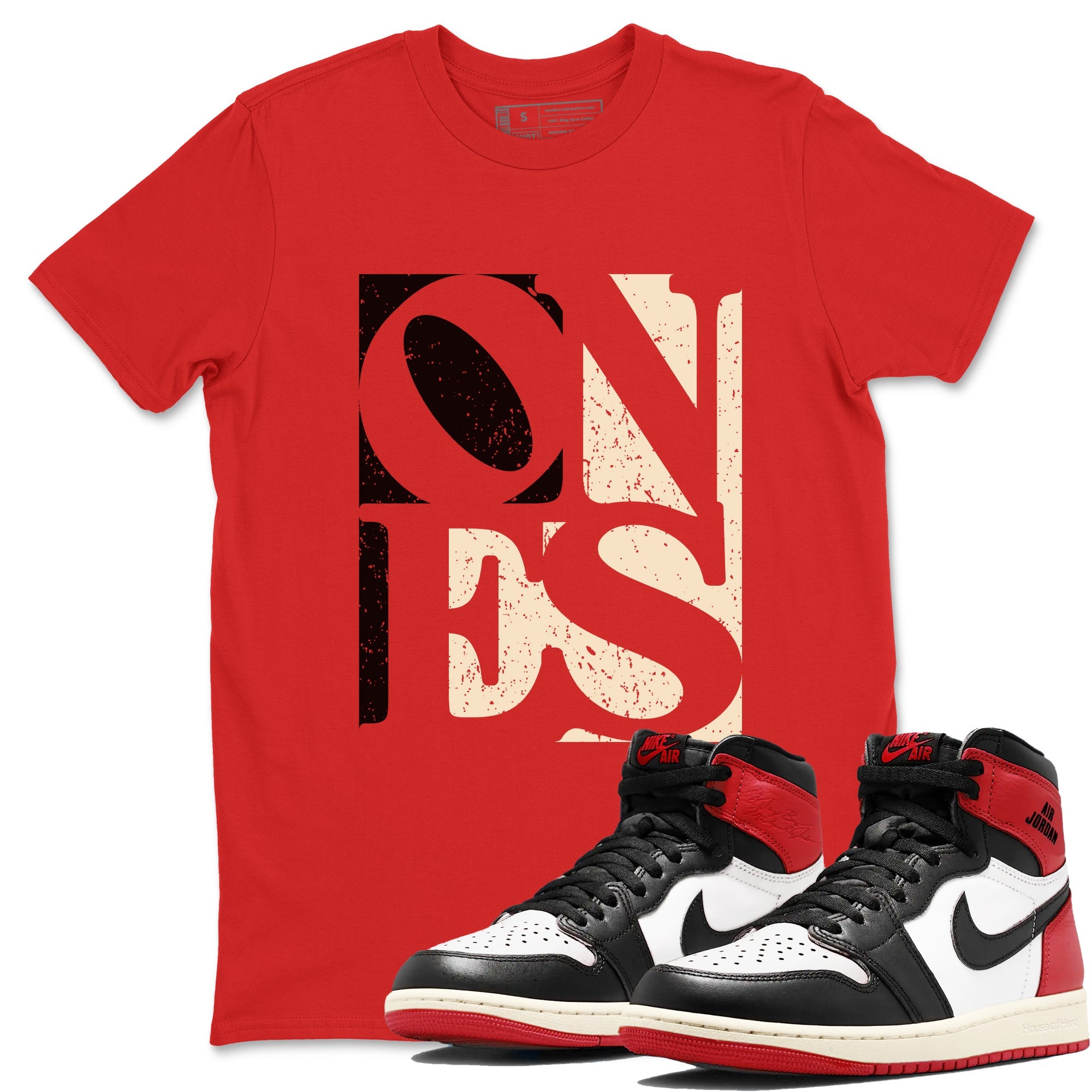 Air Jordan 1 High OG Black Toe Reimagined shirts to match jordans Ones sneaker match tees 1s Black Toe Reimagined Sneaker Shirts Drip Gear Zone streetwear brand Red 1 unisex cotton tee