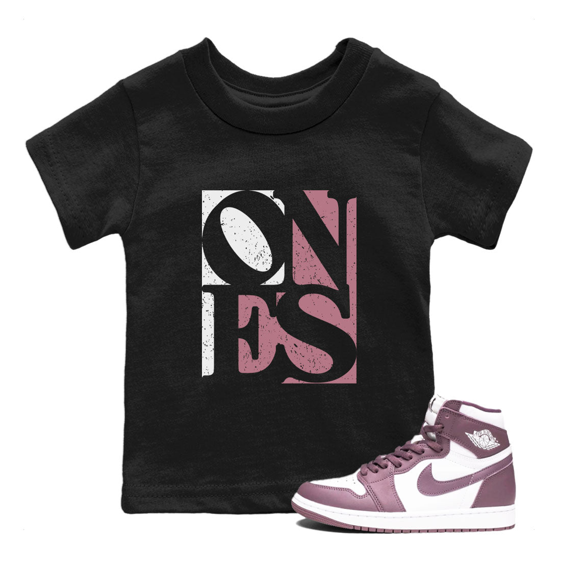 Air Jordan 1 Mauve shirt to match jordans Ones sneaker tees Air Jordan 1 Mauve Drip Gear Zone Baby Toddler Black 1 T-Shirt