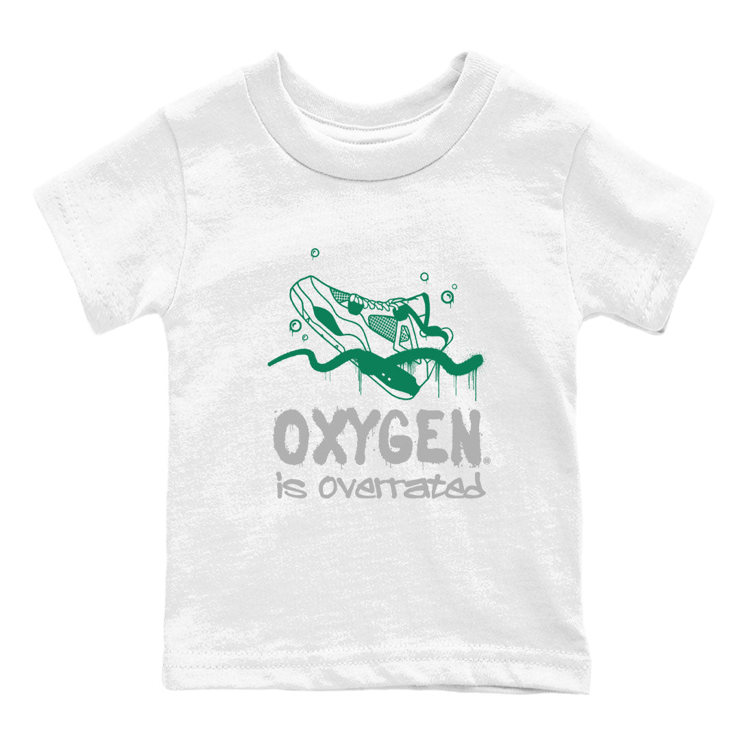 4s Oxidized Green shirts to match jordans Oxygen Overrated sneaker match tees Air Jordan 4 Oxidized Green Drip Gear Zone streetwear brand Baby and Youth White 2 cotton tee