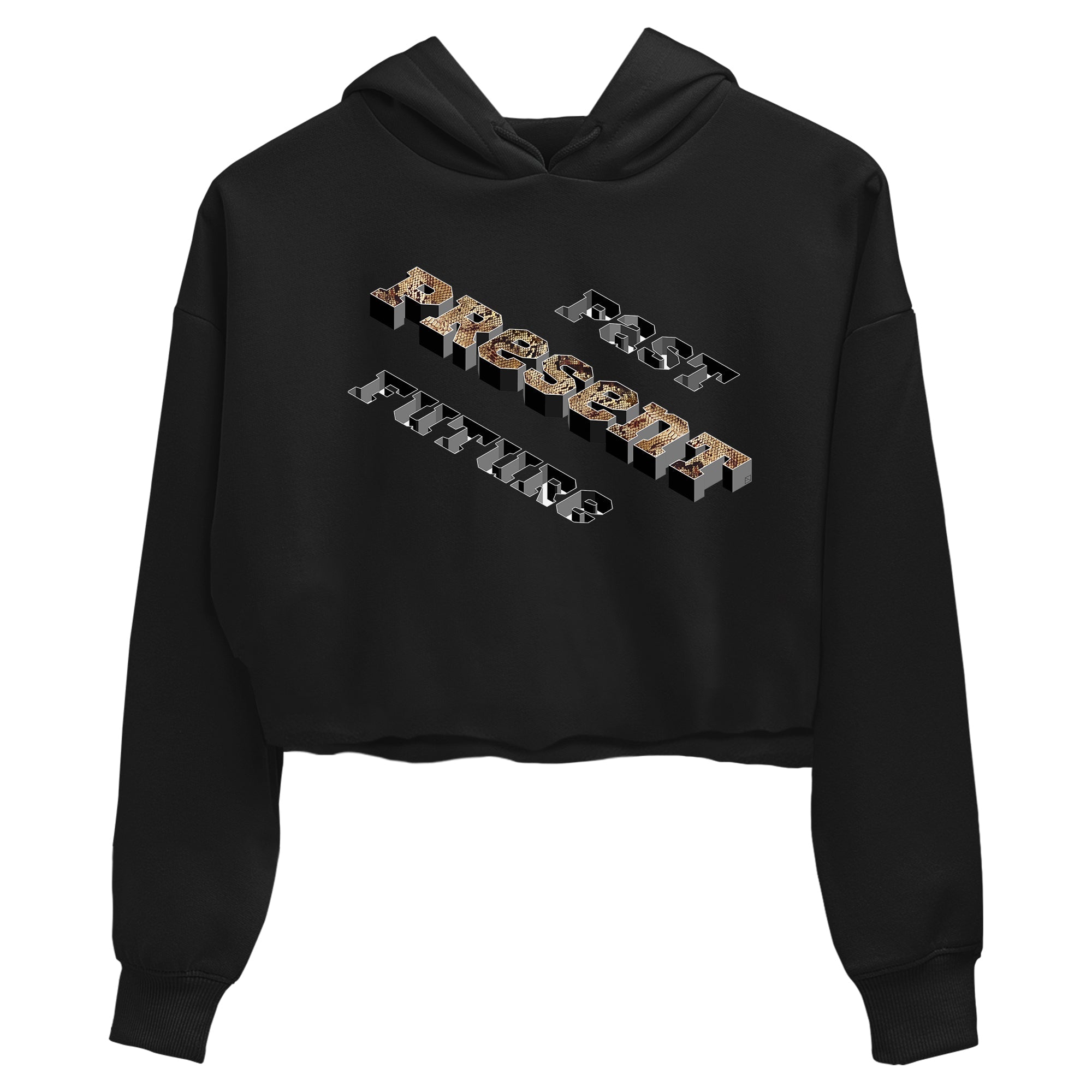 AF1 Ivory Snake shirt to match jordans Past Present Future sneaker tees Air Force 1 Ivory Snake Drip Gear Zone Black 2 crop length shirt
