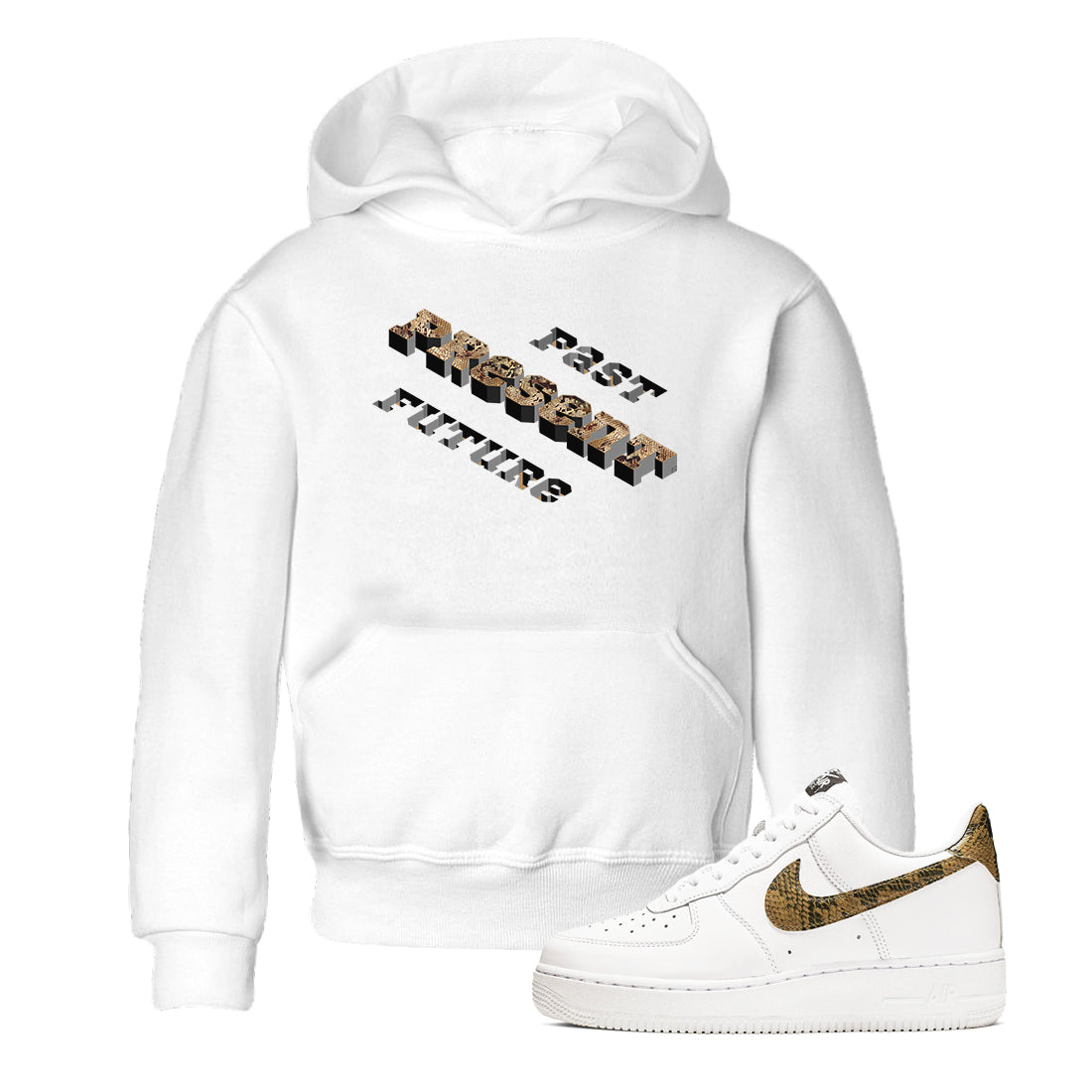 AF1 Ivory Snake shirt to match jordans Past Present Future sneaker tees Air Force 1 Ivory Snake Drip Gear Zone baby toddler White 1 cotton Shirt