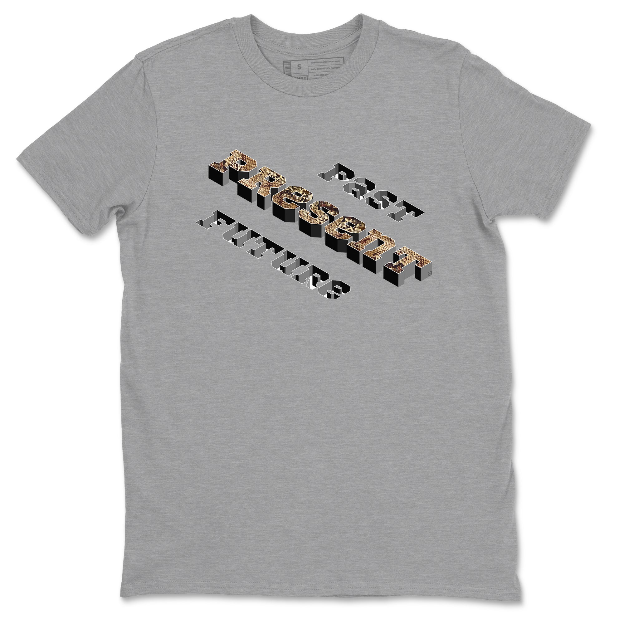 AF1 Ivory Snake shirt to match jordans Past Present Future sneaker tees Air Force 1 Ivory Snake Drip Gear Zone unisex cotton Heather Grey 2 crew neck shirt