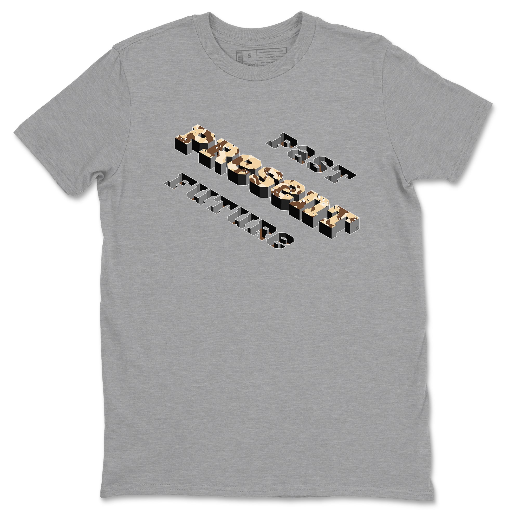 3s Desert Camo shirts to match jordans Past Present Future sneaker match tees Air Jordan 3 Desert Camo Drip Gear Zone streetwear brand Heather Grey 2 unisex cotton tee