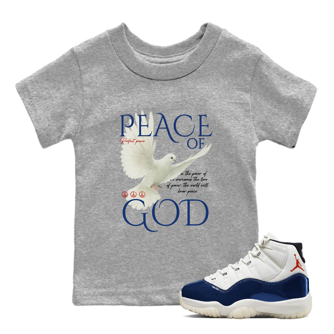 Sneaker Threads  Sneaker Tees To Match Air Jordan 11 Rare Air  Peace of God Youth Graphic Tee Heather Grey 1. Perfect for Jordan releases 2025 colorways.