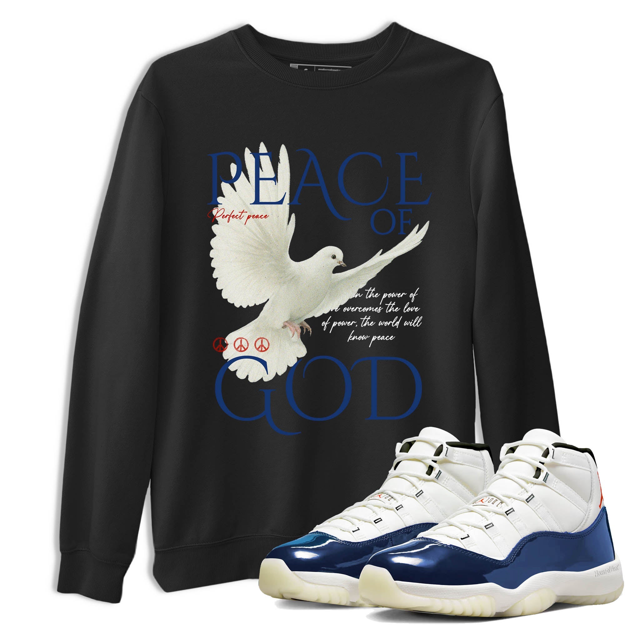 Sneaker Threads  Sneaker Tees To Match Air Jordan 11 Rare Air  Peace of God Graphic Tee Black 1. Perfect for Jordan releases 2025 colorways.