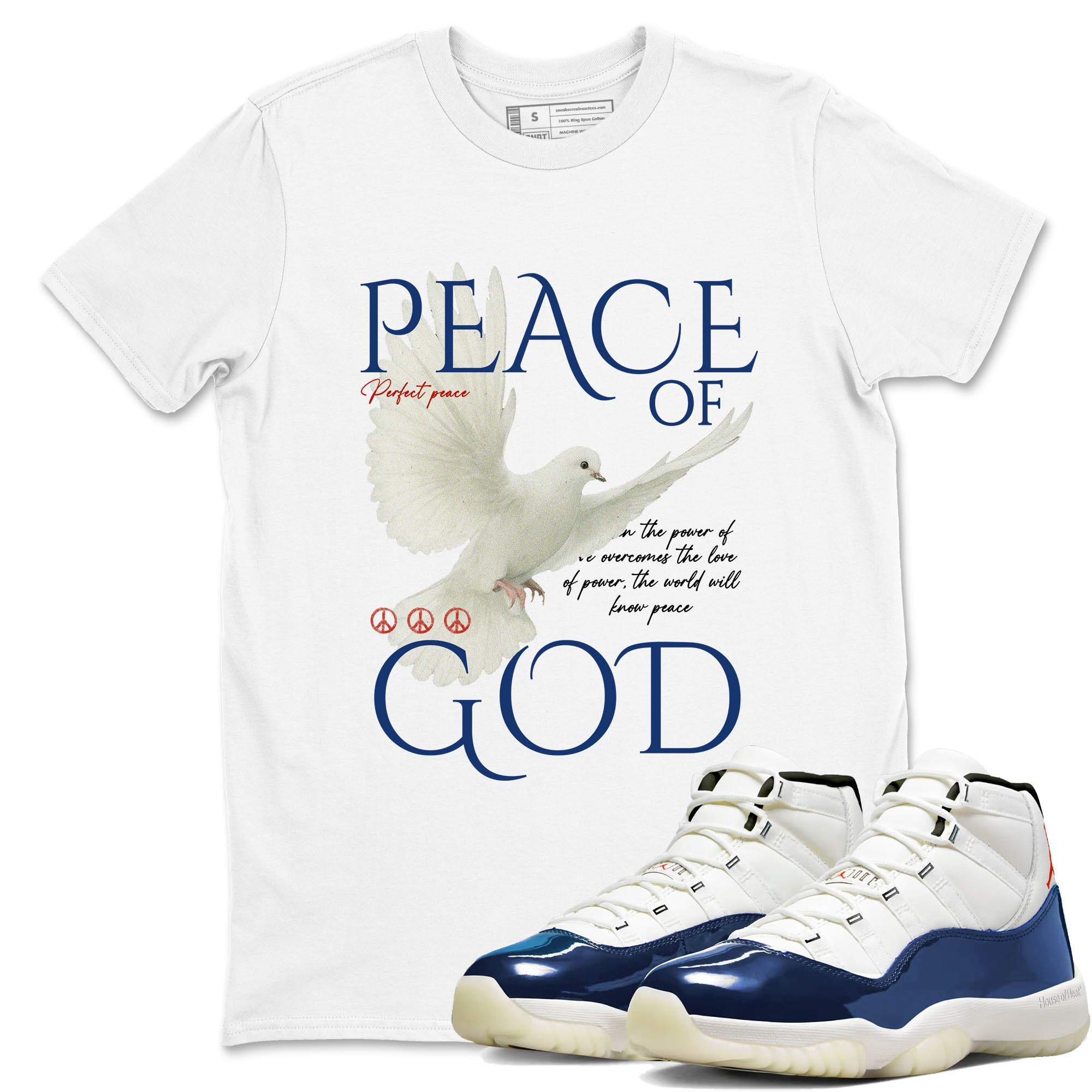 Sneaker Threads  Sneaker Tees To Match Air Jordan 11 Rare Air  Peace of God Graphic Tee White 1. Perfect for Jordan releases 2025 colorways.