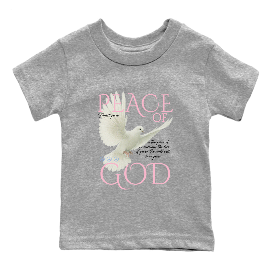 Sneaker match tees  Sneaker Tees To Match Air Jordan 5 Medium Soft Pink Shoes  Peace of God Kids T-Shirt Heather Grey 2