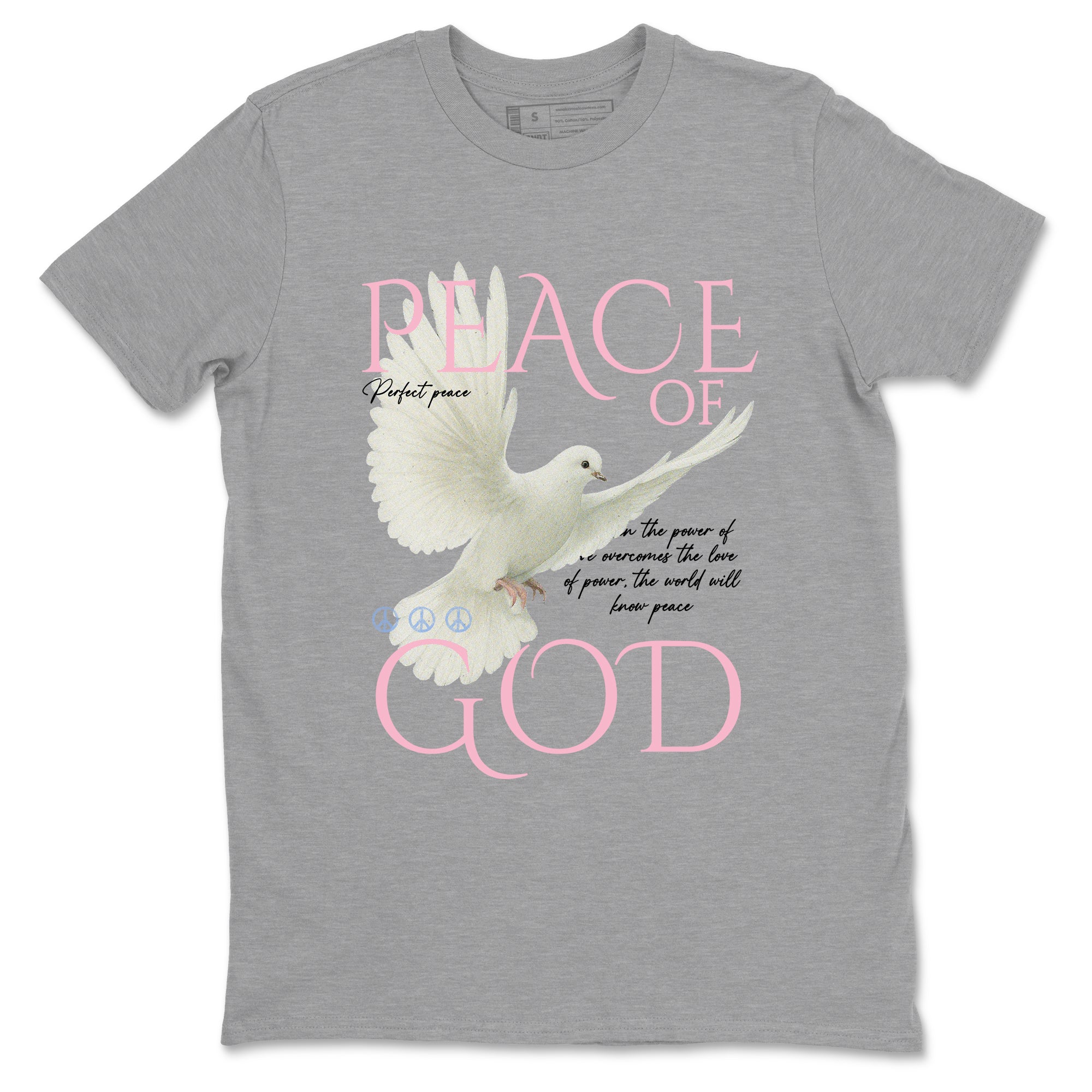 Sneaker match tees  Sneaker Tees To Match Air Jordan 5 Medium Soft Pink Shoes  Peace of God Tee Heather Grey 2