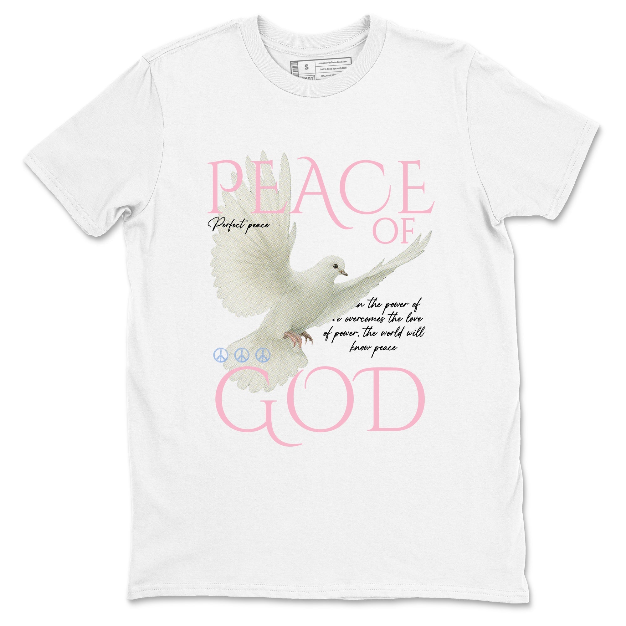 Sneaker match tees  Sneaker Tees To Match Air Jordan 5 Medium Soft Pink Shoes  Peace of God Tee White 2