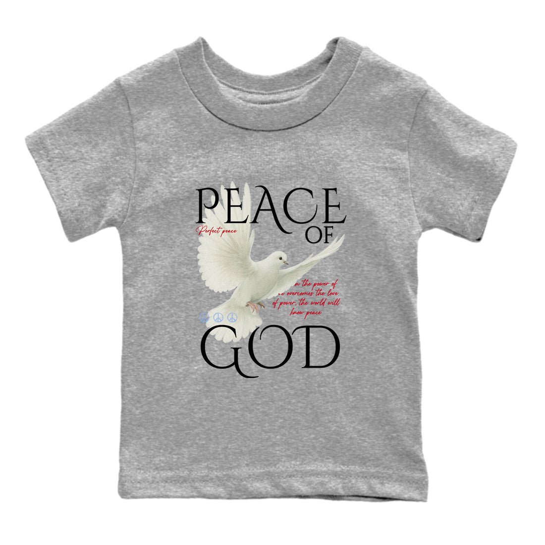 Sneaker match tees  Sneaker Tees To Match Air Jordan 5 Fire Red Shoes  Peace of God Kids T-Shirt Heather Grey 2