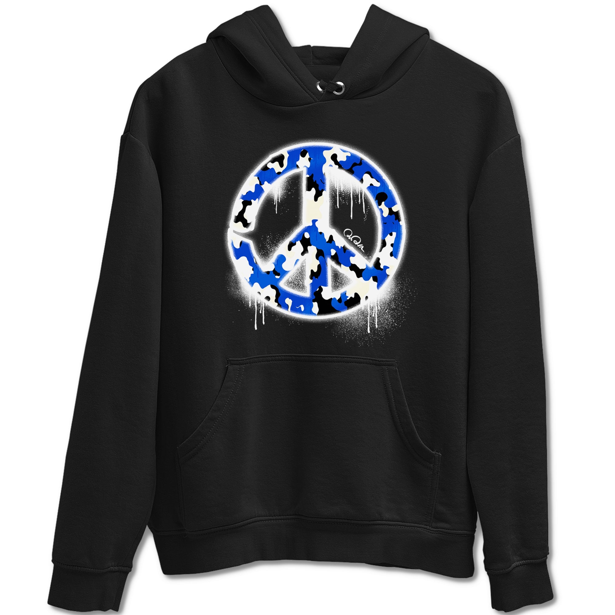 AJ1 Game Royal shirt to match jordans Peace Sign sneaker tees Air Jordan 1 Game Royal Drip Gear Zone unisex cotton Black 2 crew neck shirt