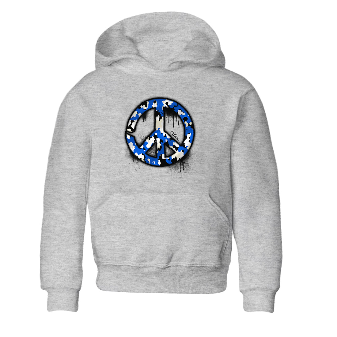 AJ1 Game Royal shirt to match jordans Peace Sign sneaker tees Air Jordan 1 Game Royal Drip Gear Zone baby toddler Heather Grey 2 cotton Shirt