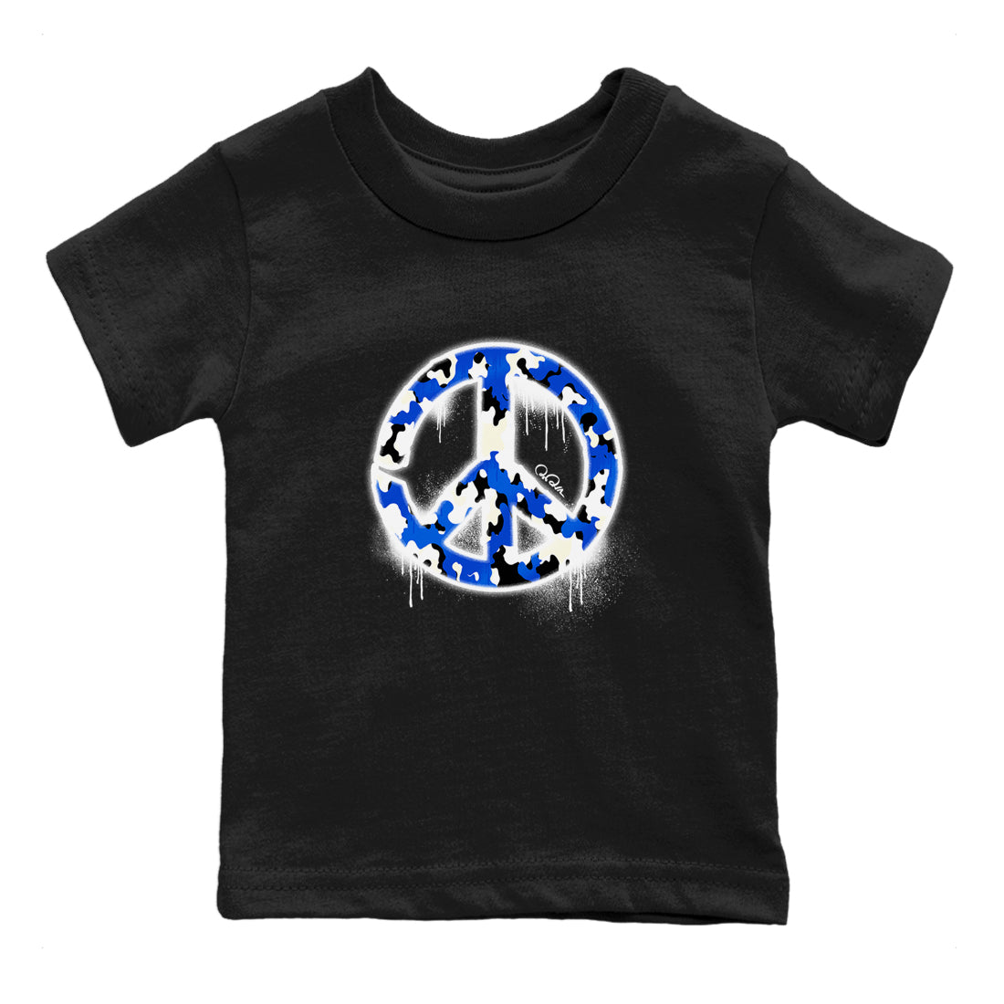 AJ1 Game Royal shirt to match jordans Peace Sign sneaker tees Air Jordan 1 Game Royal Drip Gear Zone baby toddler Black 2 cotton Shirt