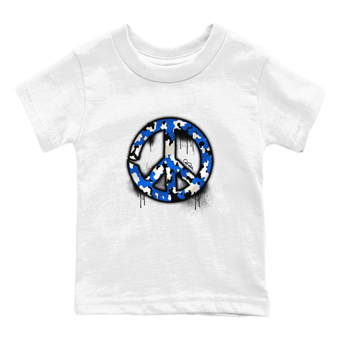 AJ1 Game Royal shirt to match jordans Peace Sign sneaker tees Air Jordan 1 Game Royal Drip Gear Zone baby toddler White 2 cotton Shirt