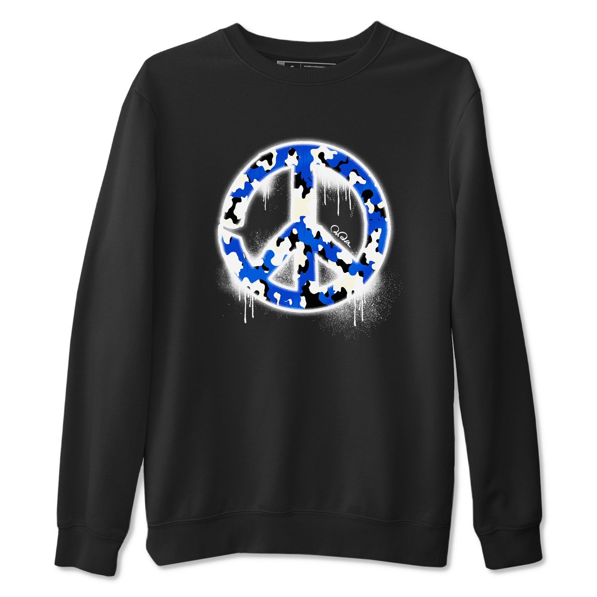 AJ1 Game Royal shirt to match jordans Peace Sign sneaker tees Air Jordan 1 Game Royal Drip Gear Zone unisex cotton Black 2 crew neck shirt