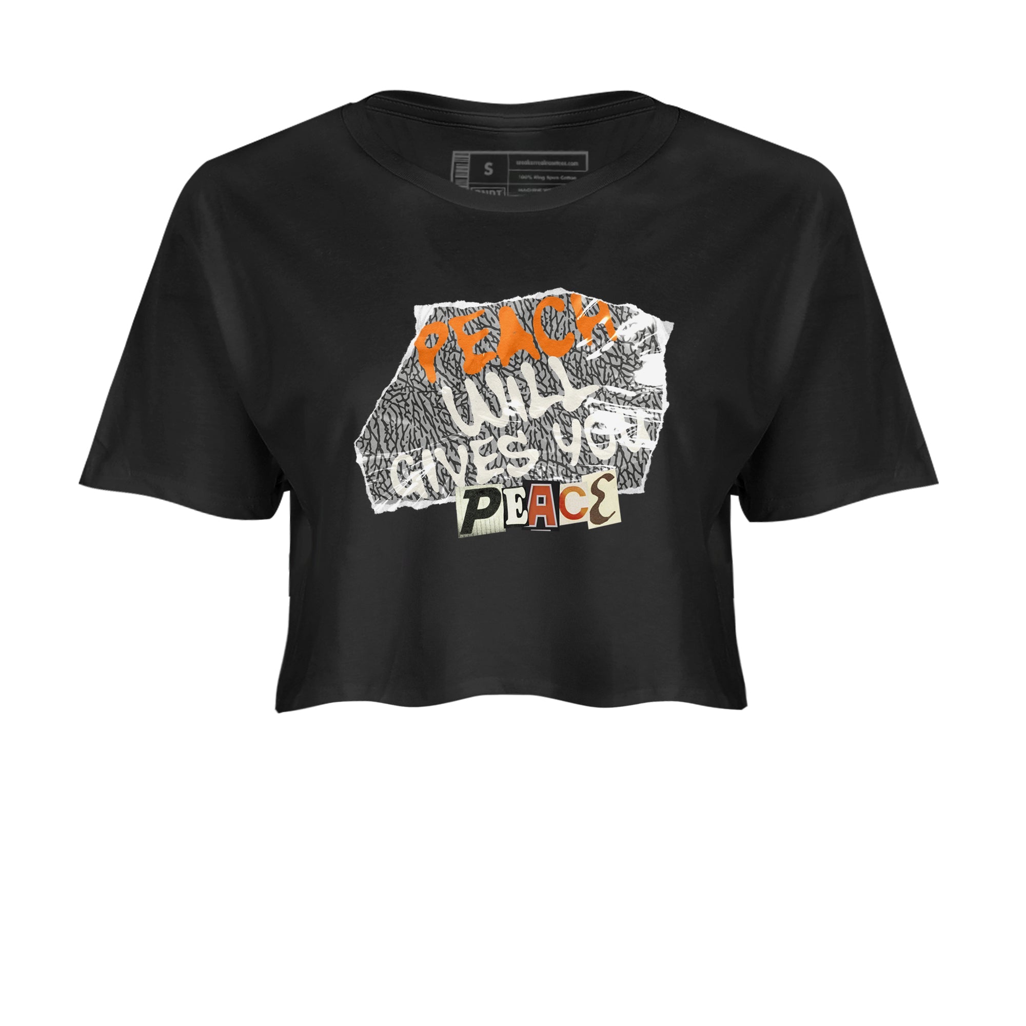 3s Georgia Peach shirt to match jordans Peach Will Gives You Peace sneaker tees Air Jordan 3 Georgia Peach Drip Gear Zone Black 2 crop length shirt