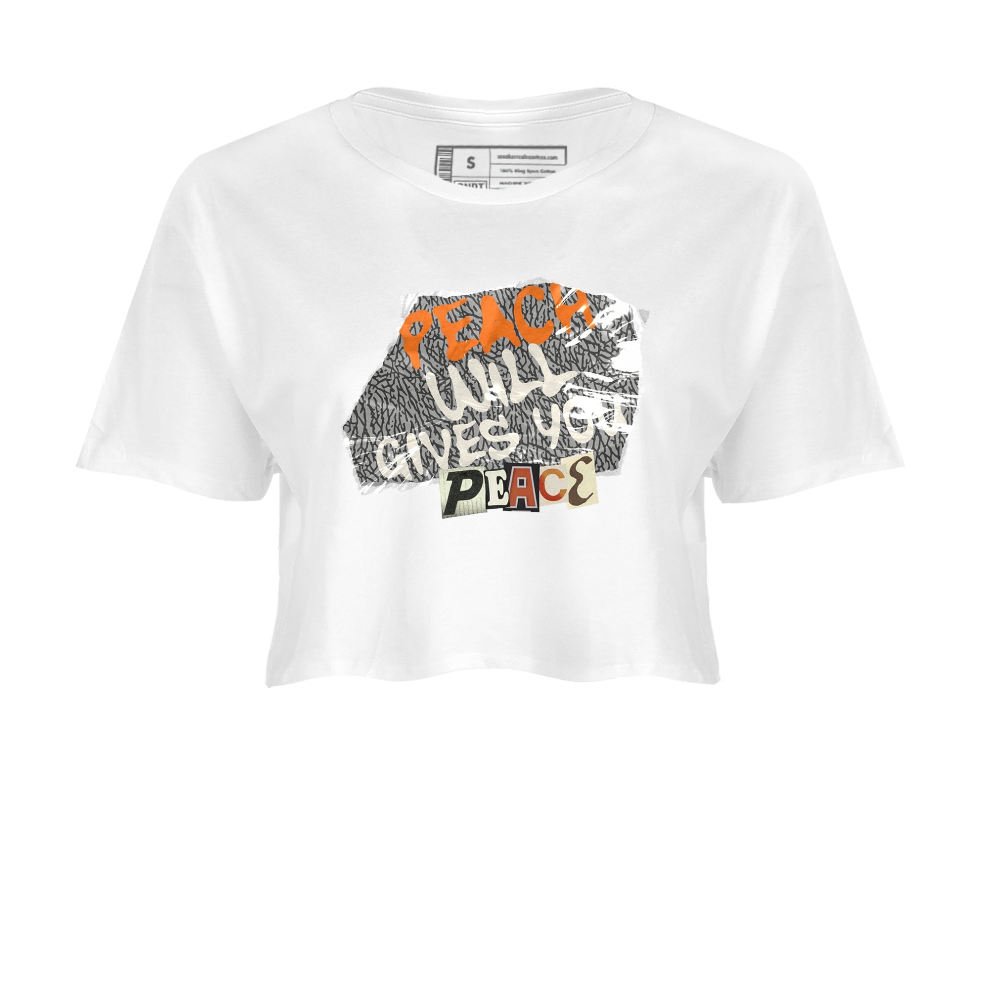 3s Georgia Peach shirt to match jordans Peach Will Gives You Peace sneaker tees Air Jordan 3 Georgia Peach Drip Gear Zone White 2 crop length shirt