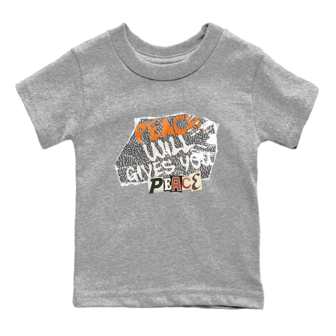 3s Georgia Peach shirt to match jordans Peach Will Gives You Peace sneaker tees Air Jordan 3 Georgia Peach Drip Gear Zone baby toddler Heather Grey 2 cotton Shirt