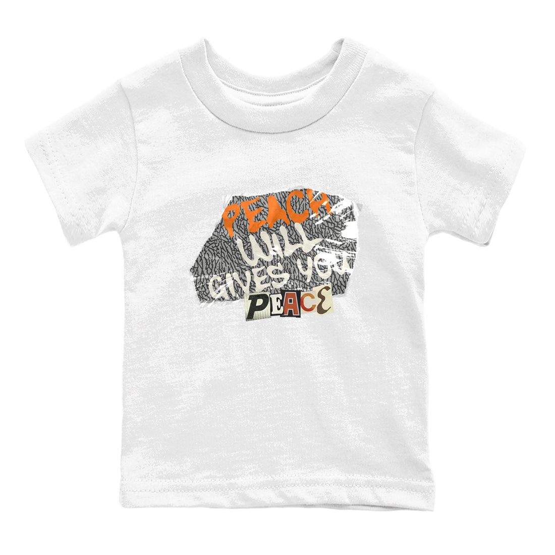 3s Georgia Peach shirt to match jordans Peach Will Gives You Peace sneaker tees Air Jordan 3 Georgia Peach Drip Gear Zone baby toddler White 2 cotton Shirt