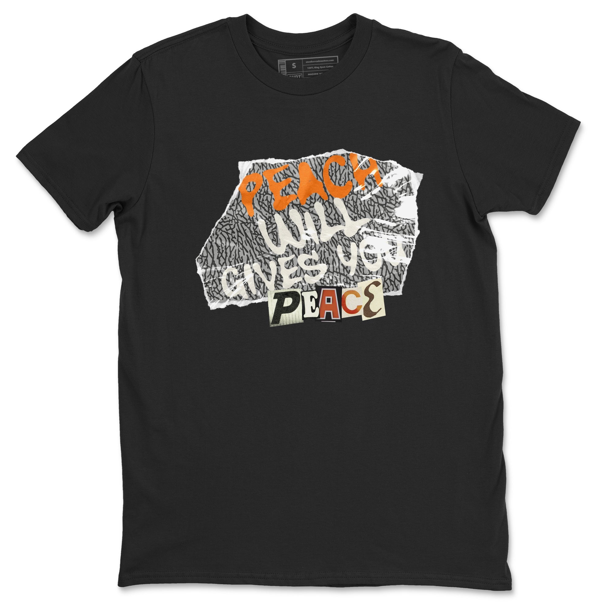 3s Georgia Peach shirt to match jordans Peach Will Gives You Peace sneaker tees Air Jordan 3 Georgia Peach Drip Gear Zone unisex cotton Black 2 crew neck shirt