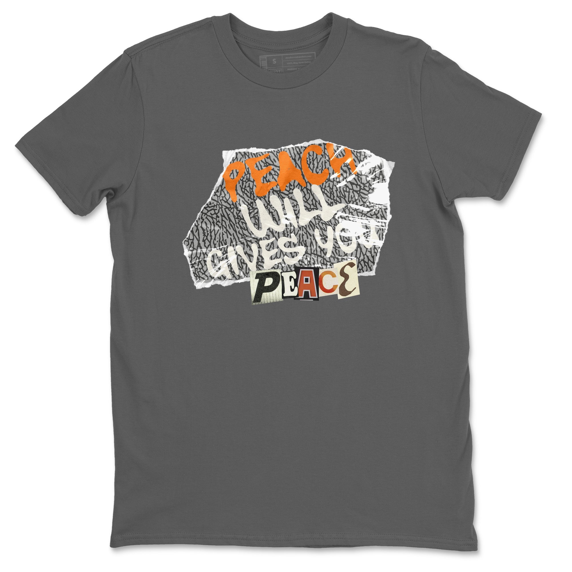 3s Georgia Peach shirt to match jordans Peach Will Gives You Peace sneaker tees Air Jordan 3 Georgia Peach Drip Gear Zone unisex cotton Cool Grey 2 crew neck shirt