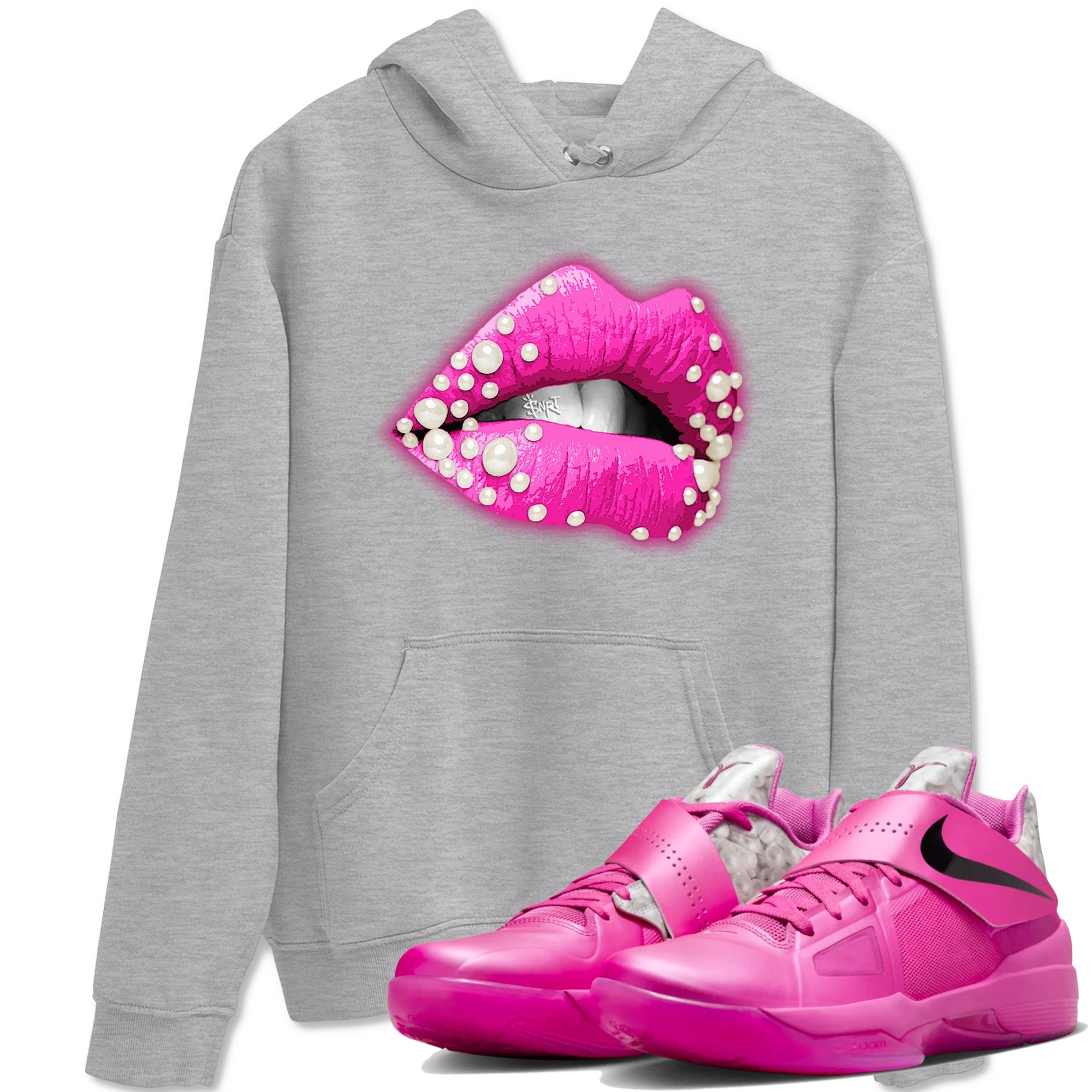 Nike KD 4 Retro Aunt Pearl shirts to match jordans Pearl Lips sneaker match tees Nike KD 4 Aunt Pearl match shoes to clothes Drip Gear Zone unisex cotton Heather Grey 1 shirts