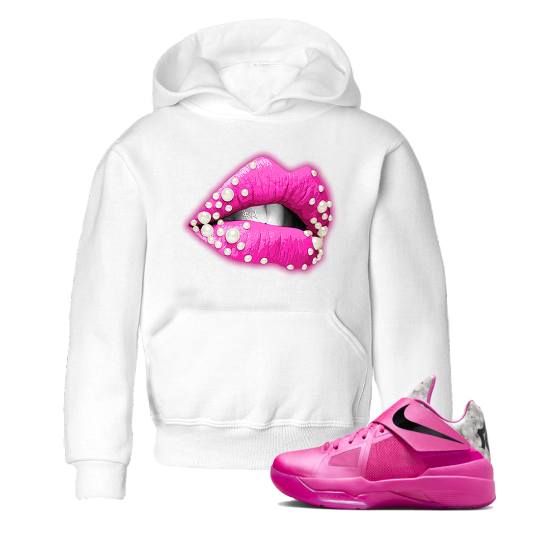 Nike KD 4 Retro Aunt Pearl shirts to match jordans Pearl Lips sneaker match tees Nike KD 4 Aunt Pearl match shoes to clothes Drip Gear Zone Youth Baby White 1 tee